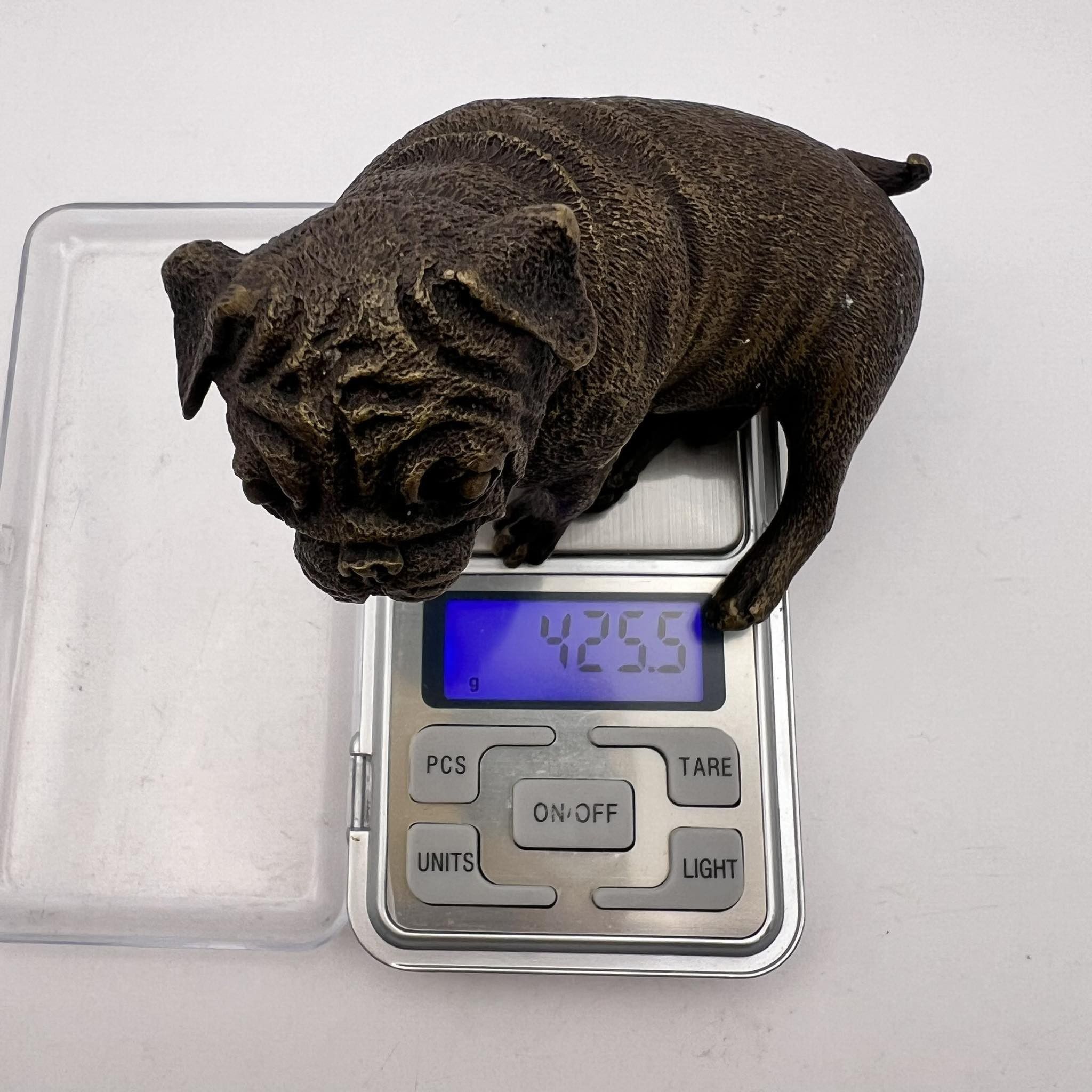 Vintage Antique Collectible Bronze Brass Figure Statue Dog Bulldog Size ONE SIZE - 3 Thumbnail