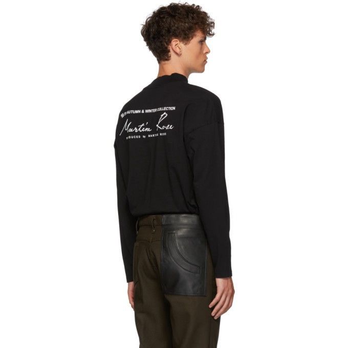 Martine Rose Black Logo Mockneck T-Shirt Size US XS / EU 42 / 0 - 2 Thumbnail