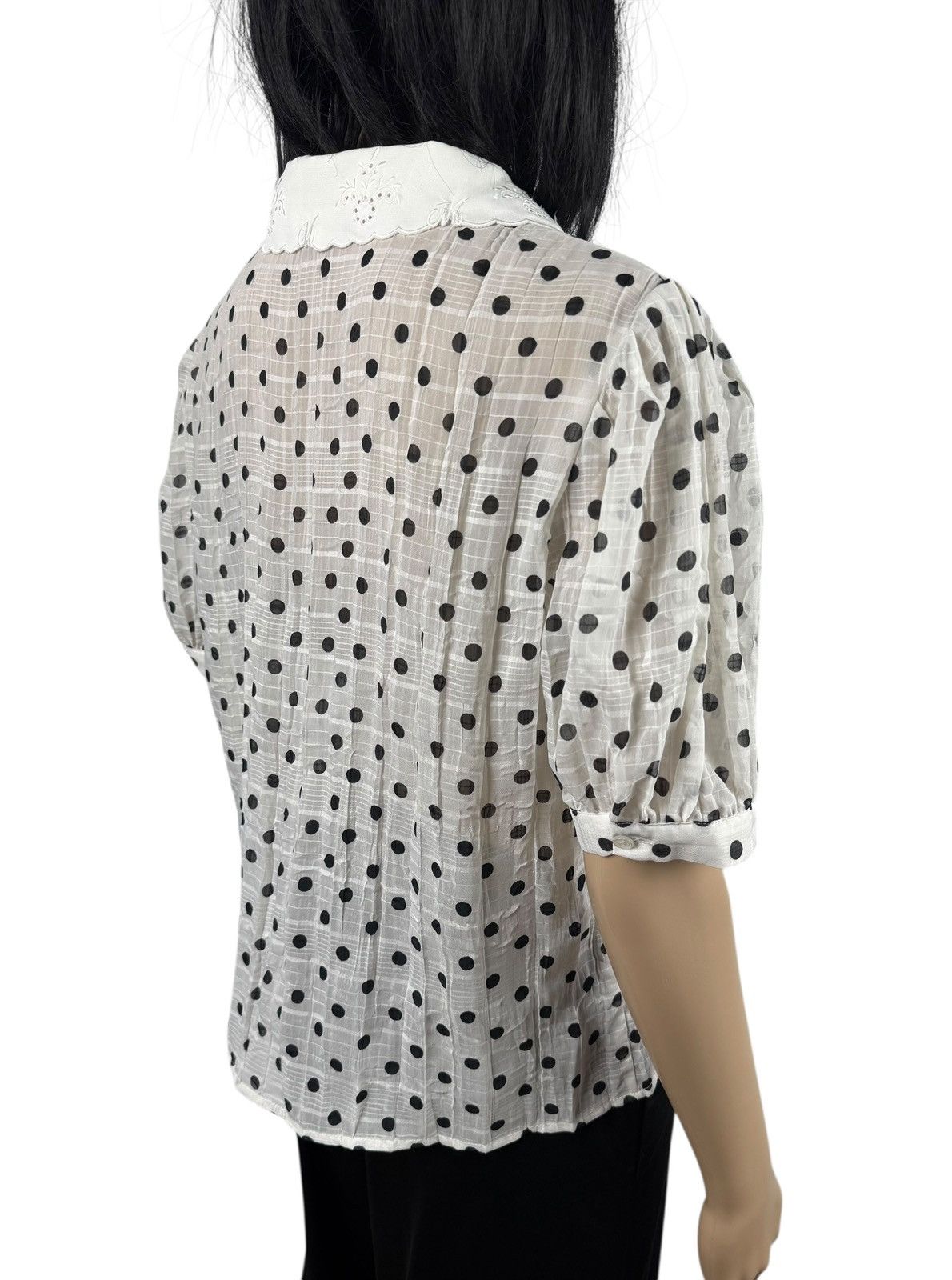 Maje Maje Polka Dot Peter Pan Collar Button Up Viscose Polyester Size S / US 4 / IT 40 - 9 Thumbnail