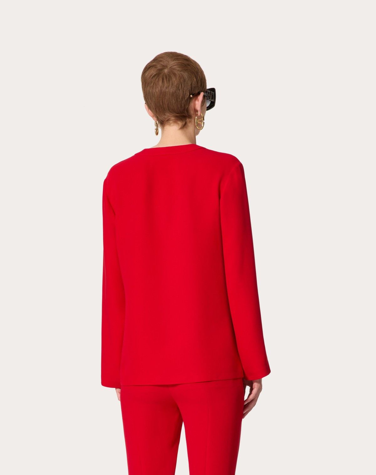 Valentino o1s1wg110525 Cady Couture Top in Red Size M / US 6-8 / IT 42-44 - 5 Thumbnail