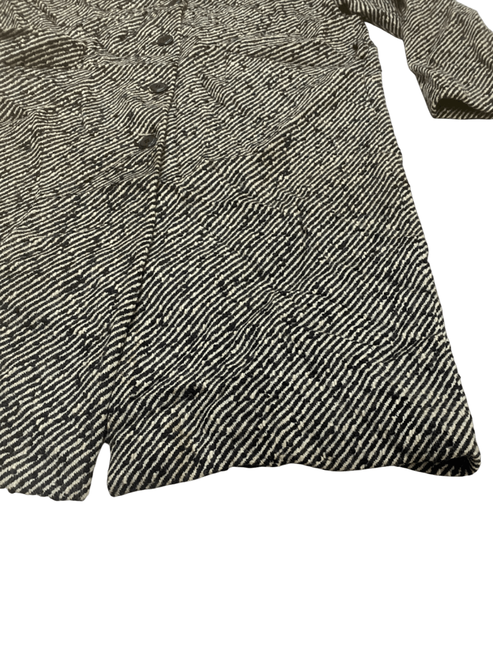 Dior × Hedi Slimane AW07 DIOR WOOL HERRINGBONE TWEED COAT FUR COLLAR Size M / US 6-8 / IT 42-44 - 5 Thumbnail