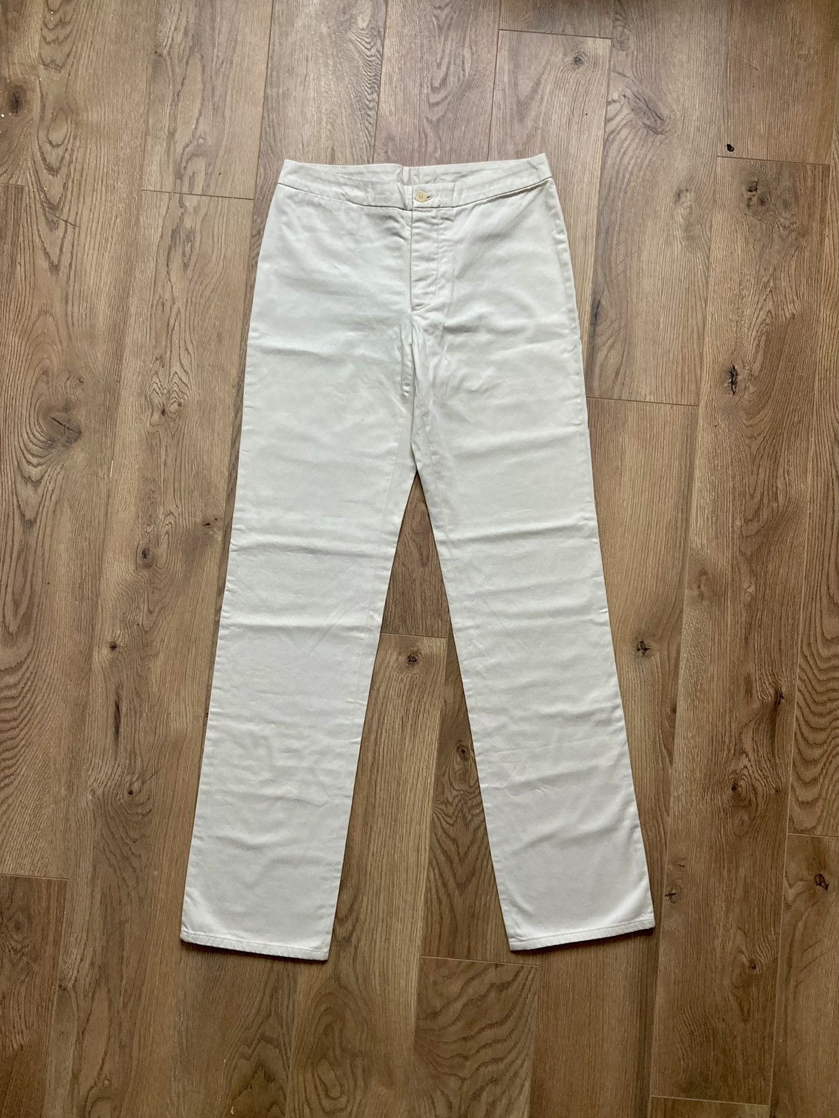 image of 90's Helmut Lang Straight Pants in Beige, Women's (Size 27)