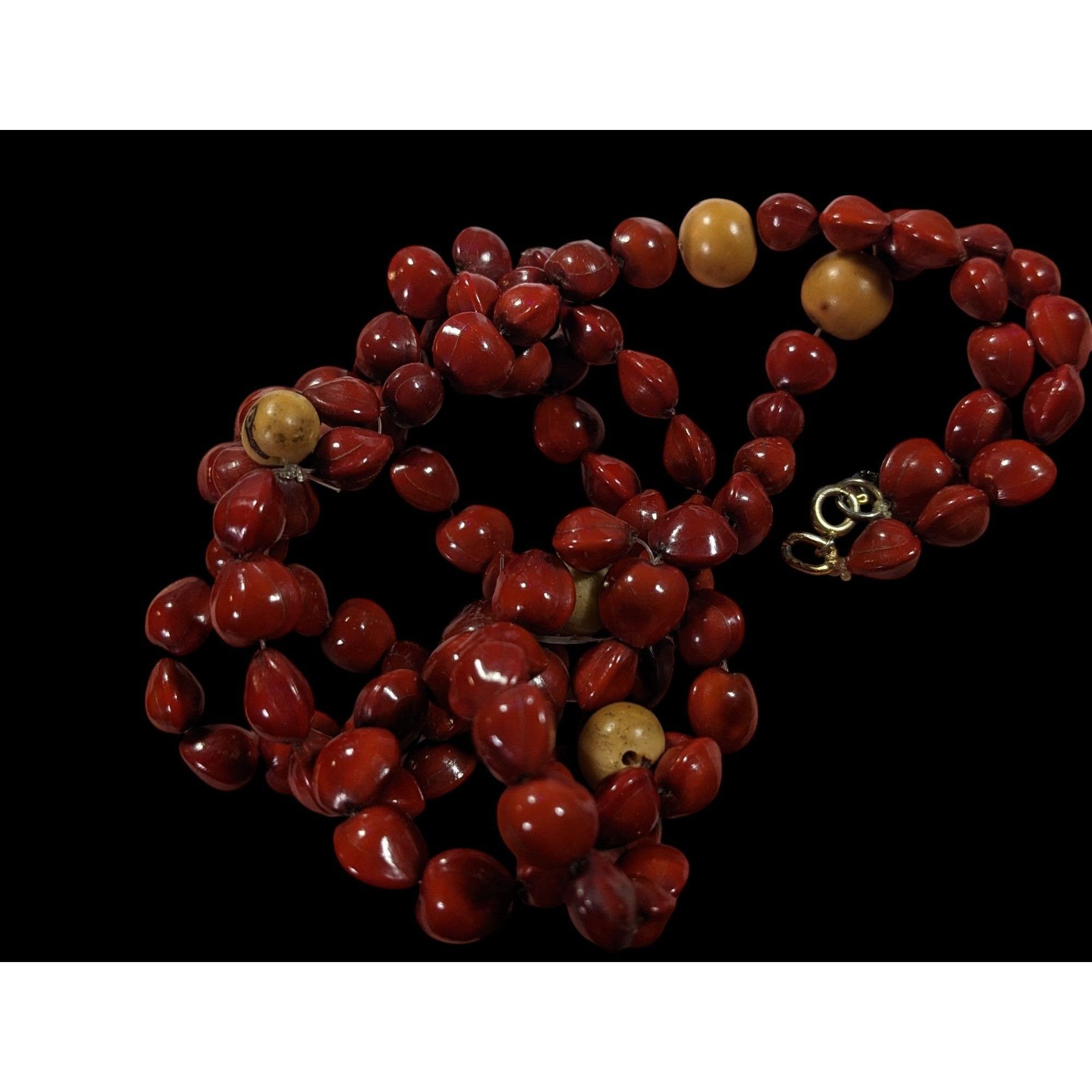 Other Handmade Fairycore Red Sandalwood Seed Beaded Necklace Size ONE SIZE - 3 Thumbnail