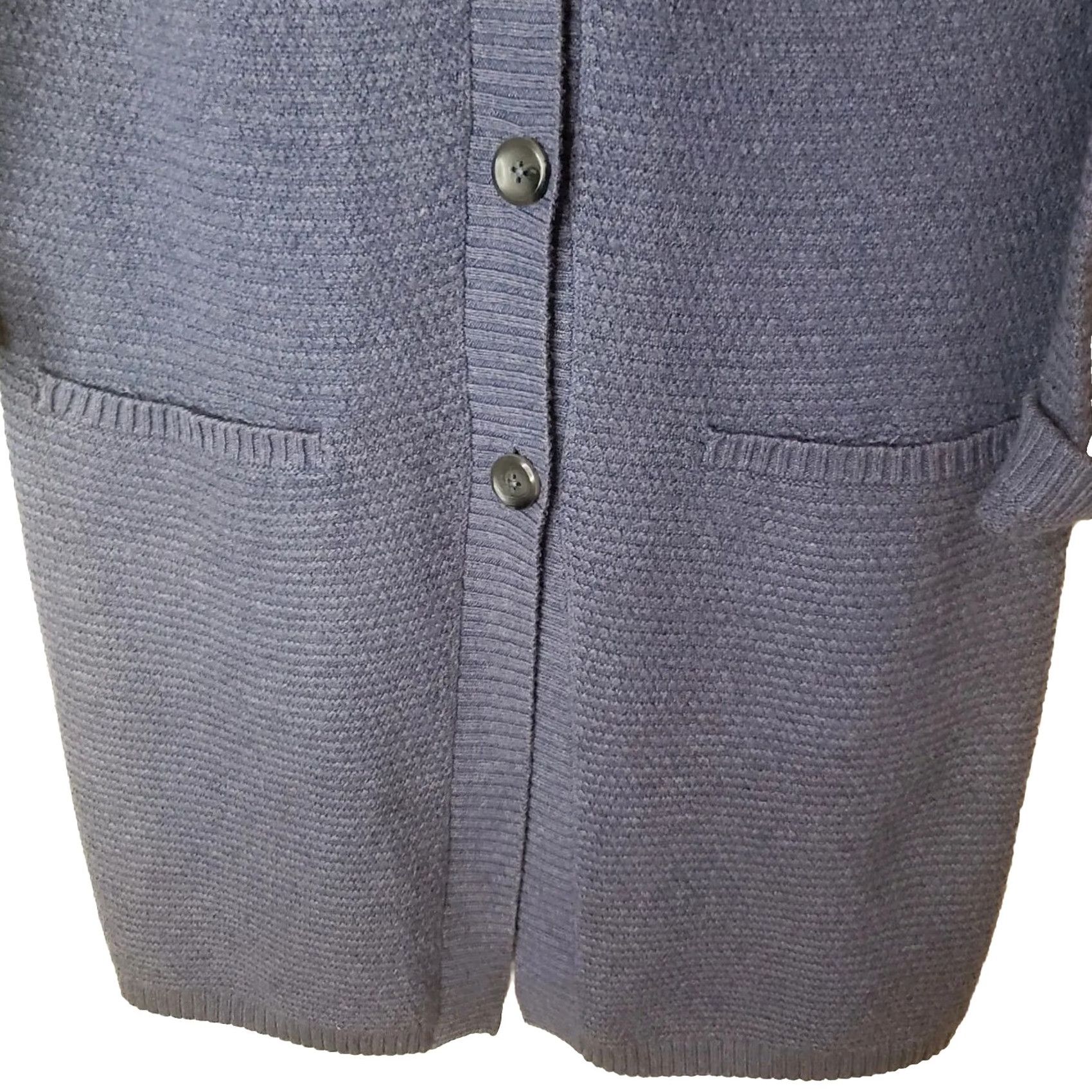 J. Jill J. Jill Women's S Cardigan Sweater Long Sleeve V-Neck Blue Pockets Button Front Knit Size S / US 4 / IT 40 - 5 Thumbnail