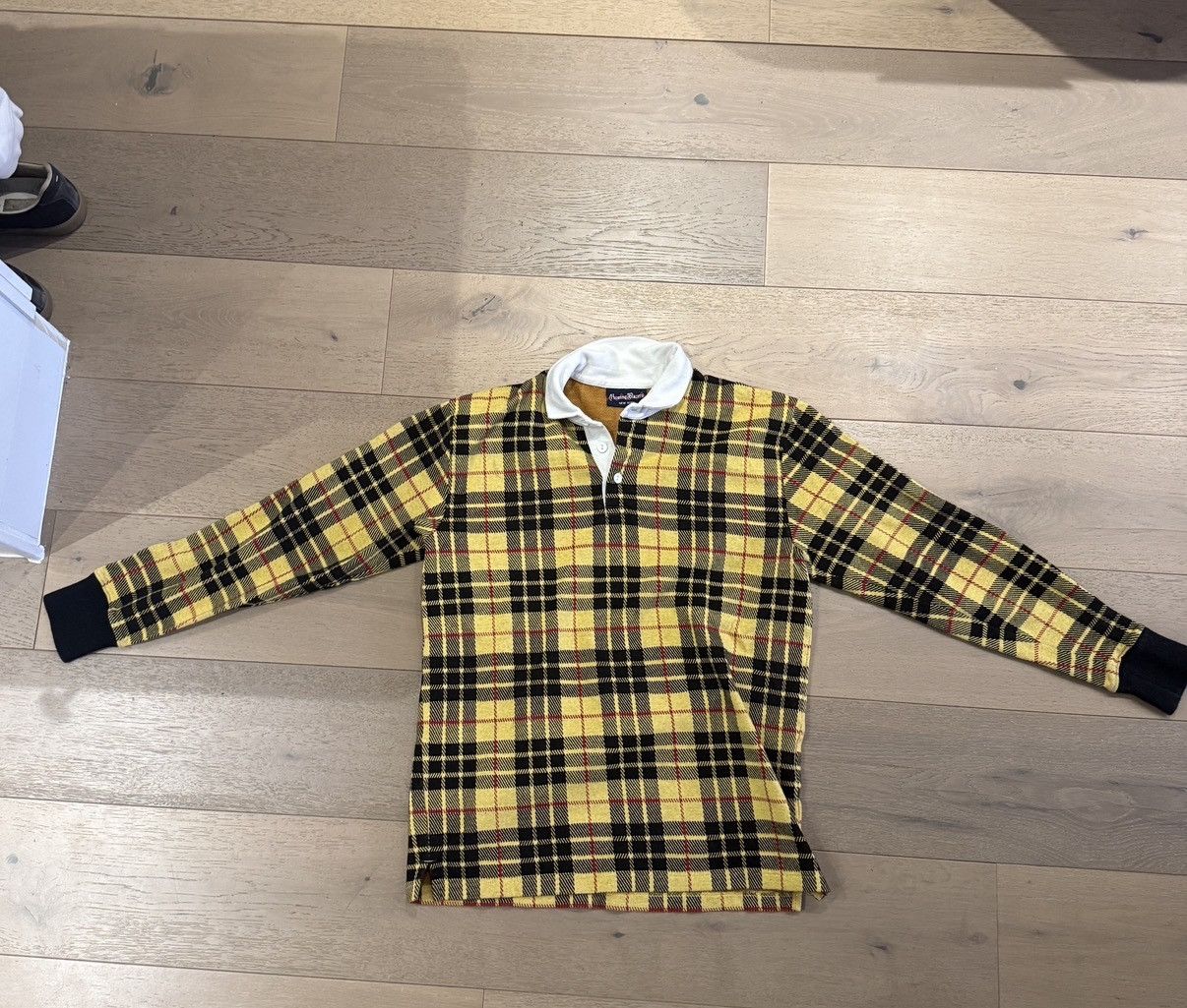 Rowing Blazers Plaid Rugby Shirt Yellow/Black (Size L)