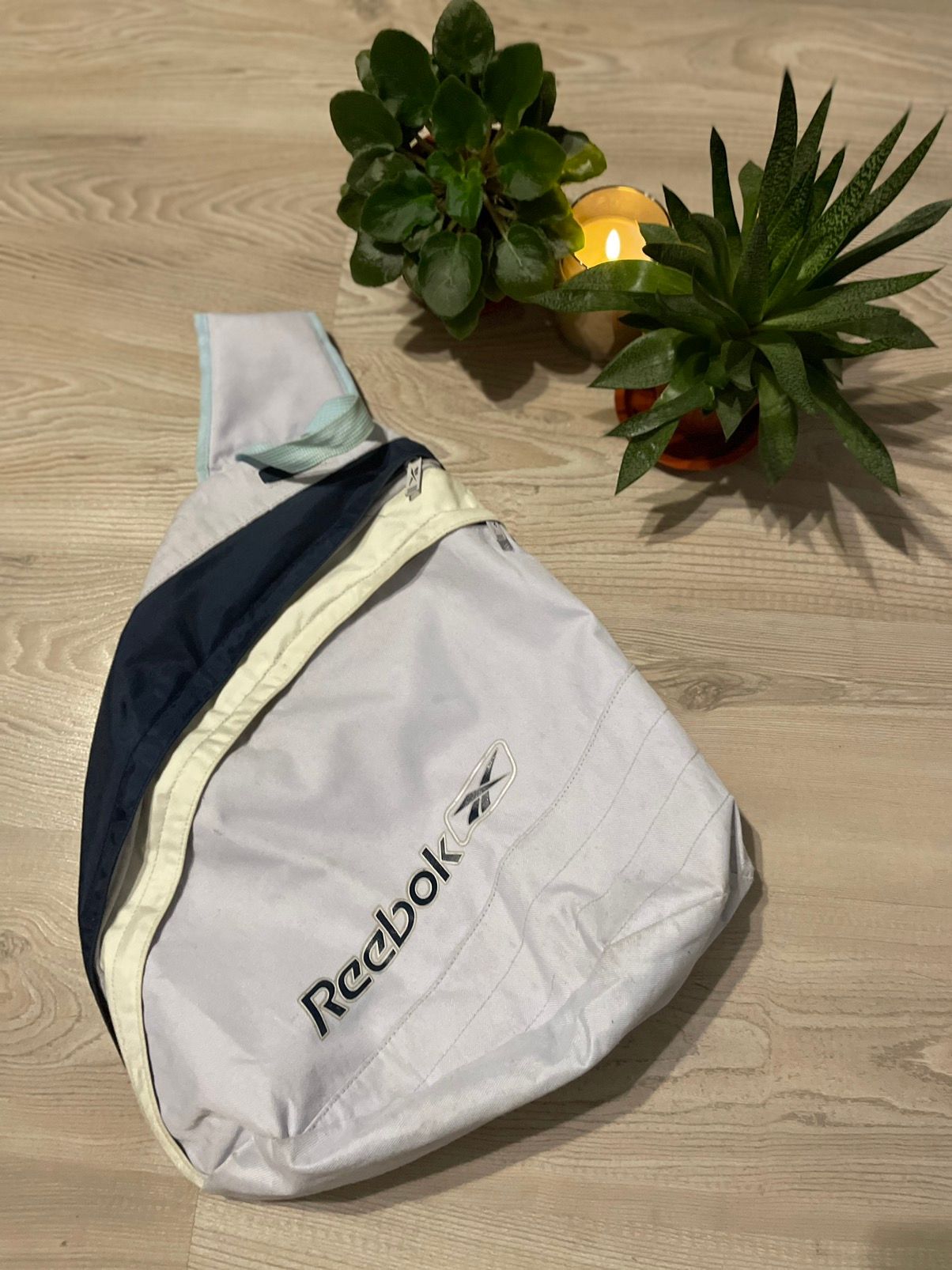 Pre-owned Reebok X Vintage Reebok Gorpcore Crossbody Body Sling Bag In Light Blue
