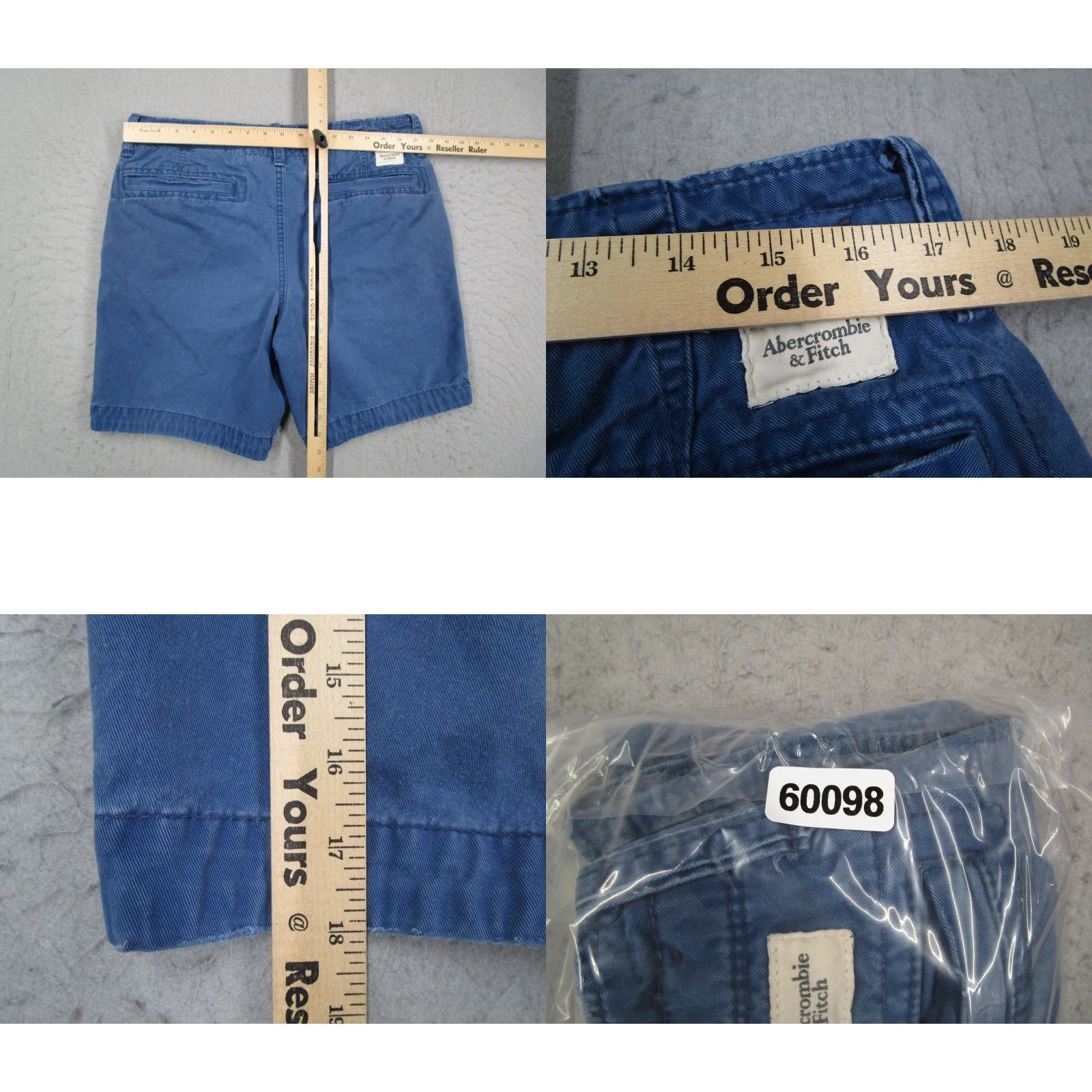 Abercrombie & Fitch Abercrombie & Fitch Shorts Mens 32 Blue Chino Cotton Casual Flat Front Size US 32 / EU 48 - 8 Thumbnail