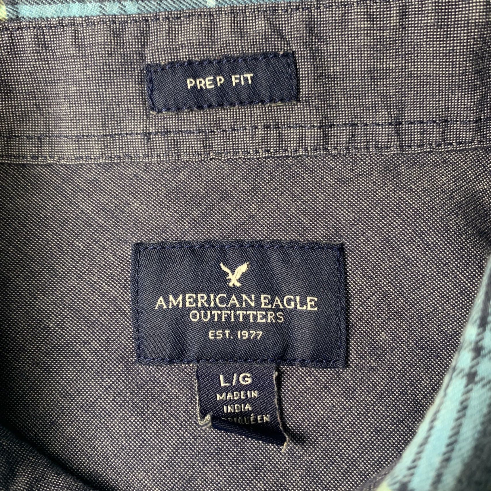 American Eagle Outfitters American Eagle Outfitters Mens Shirt Long Sleeve Sz Large Blue Plaid Button Down Size US L / EU 52-54 / 3 - 5 Thumbnail