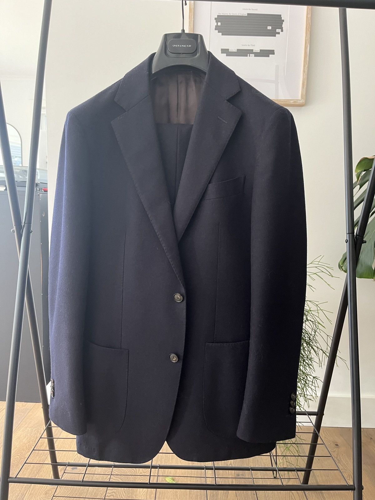 image of Suitsupply Havana Navy Flannel Suit Vbc in Blue, Men's (Size 40R)