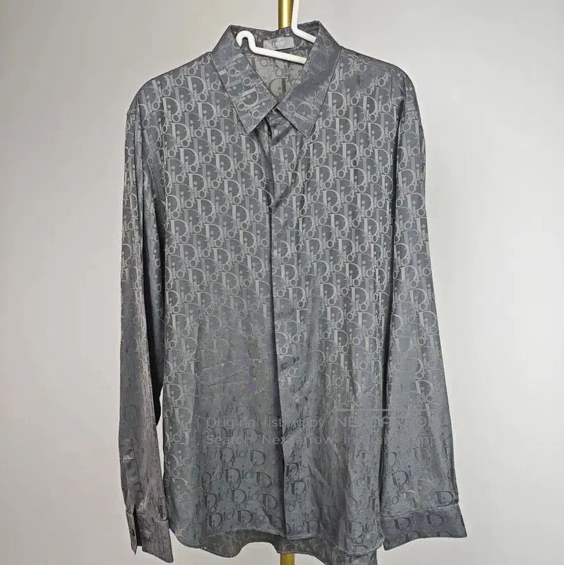 Dior Dior Summer Gray Silk Shirt . Size L / US 10 / IT 46 - 1 Thumbnail