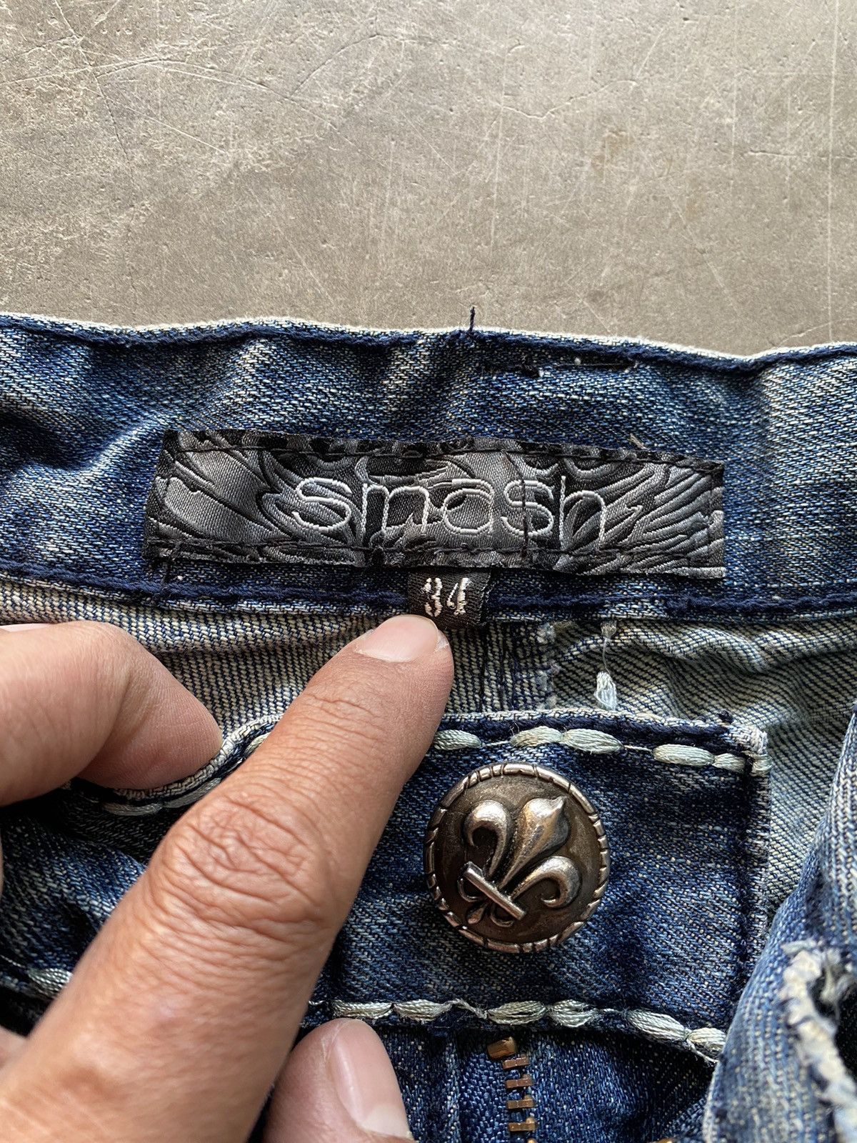 Hysteric Glamour × Japanese Brand × Tornado Mart Baggy Jeans Japanese Smash Wash Blue Distressed Denim Size US 34 / EU 50 - 12 Thumbnail