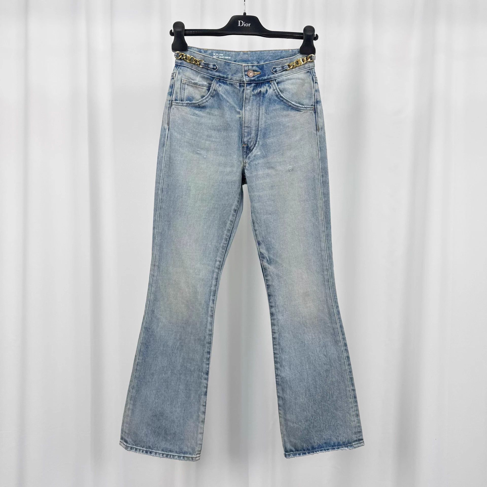 Celine Celine Triomphe Gold Button Washed Denim Jeans W25 Mint Size 24" / US 00 / IT 34 - 1 Thumbnail