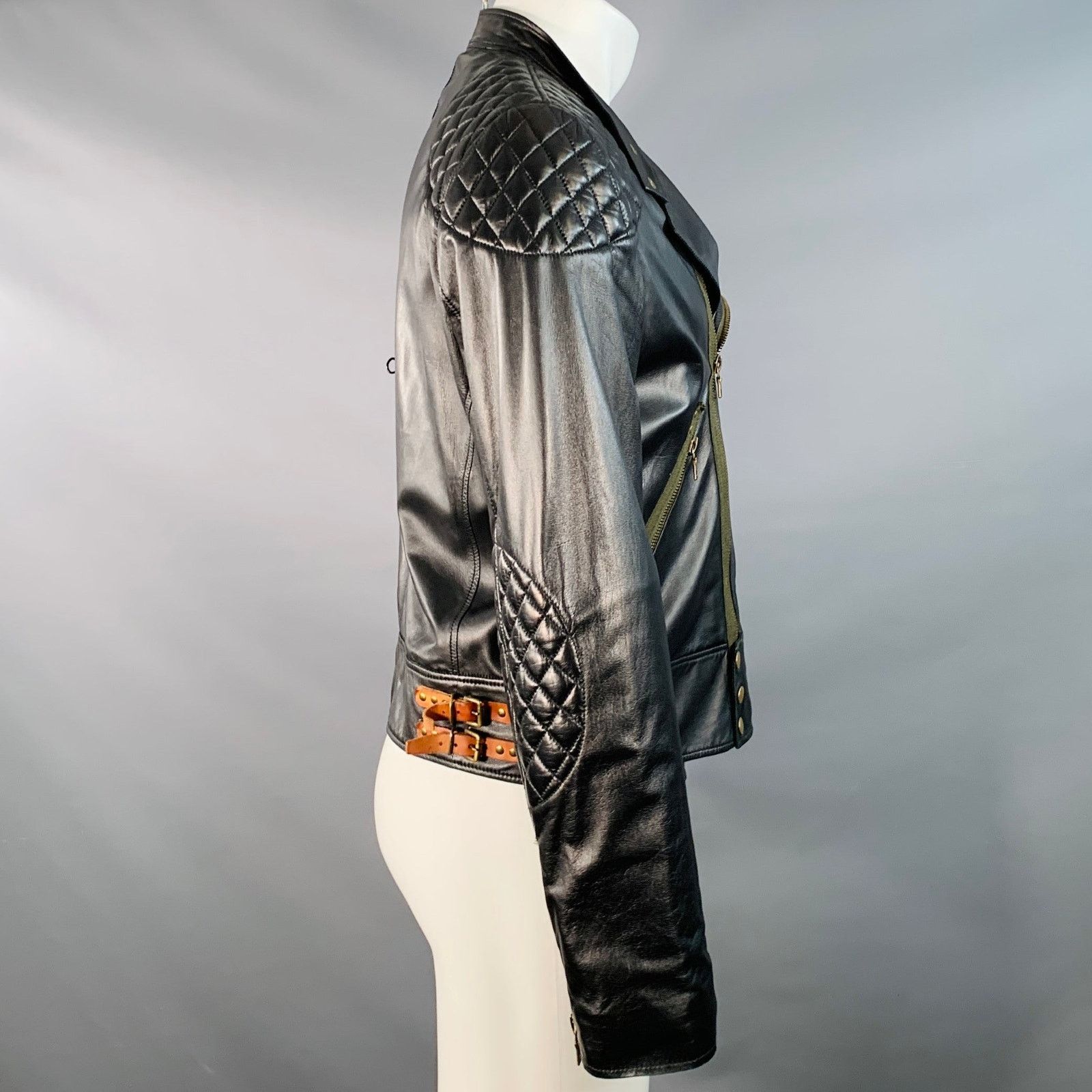 Paul Smith PAUL SMITH Size M Black Leather Quilted Biker Jacket Size US M / EU 48-50 / 2 - 2 Thumbnail