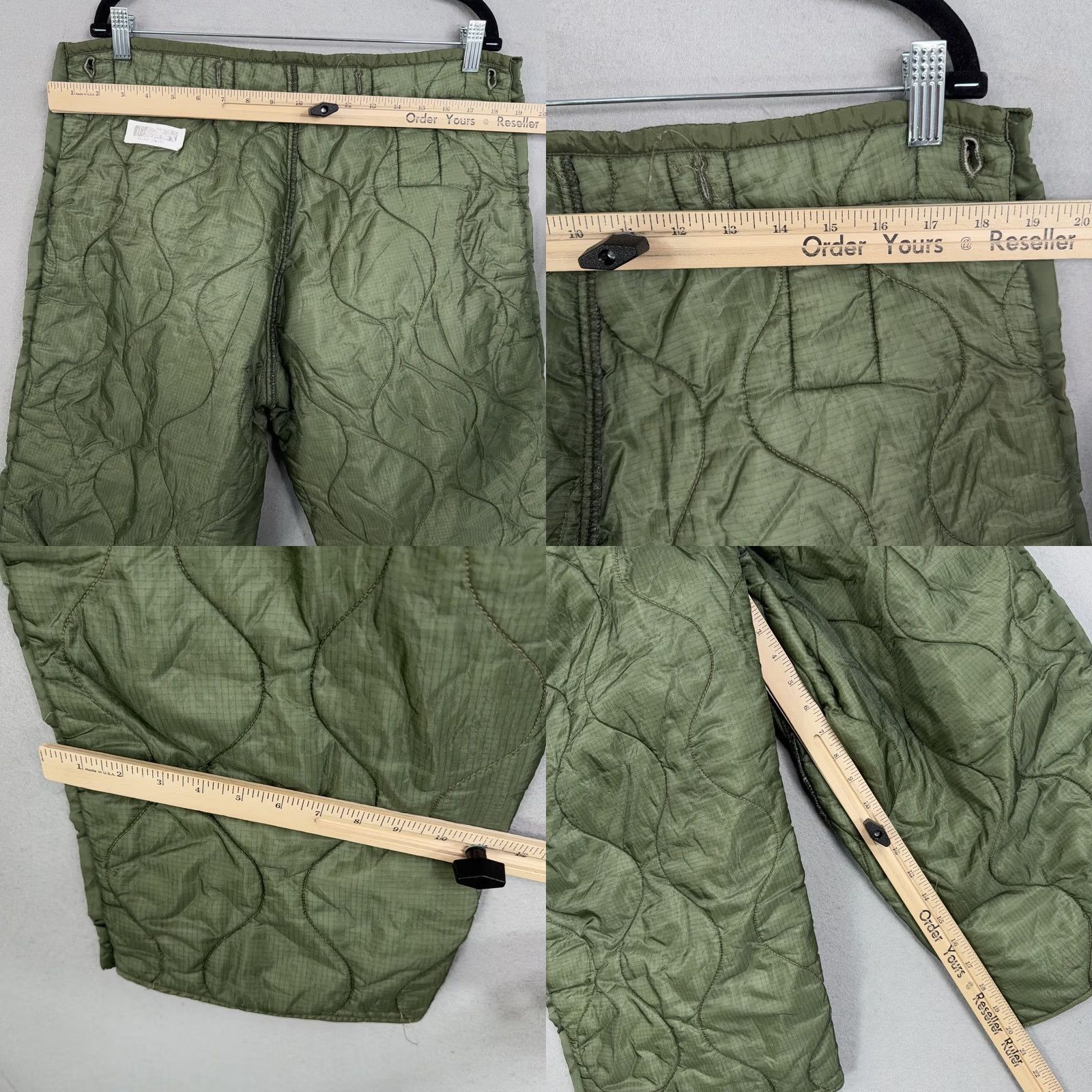 Vintage VINTAGE Military Pants Mens Medium Short Regular Green Quilted Liner Army Cold Weather Winter Workwear Snow Pants Mens Regular Green Insulated Lined Size US 31 - 8 Thumbnail