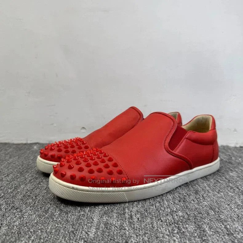Vintage Christian Louboutin Red Studded Leather Shoes. Size US 10.5 / EU 43-44 - 1 Thumbnail