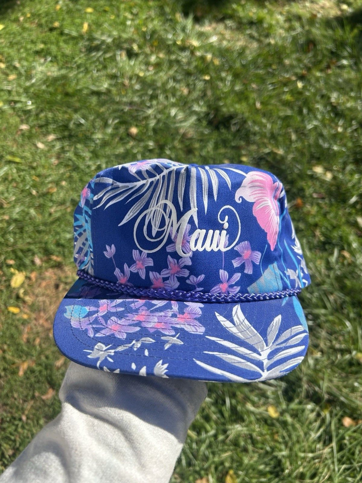 Vintage Vtg SnapBack hat Maui Hawaii floral tropical beach island Size ONE SIZE - 2 Thumbnail