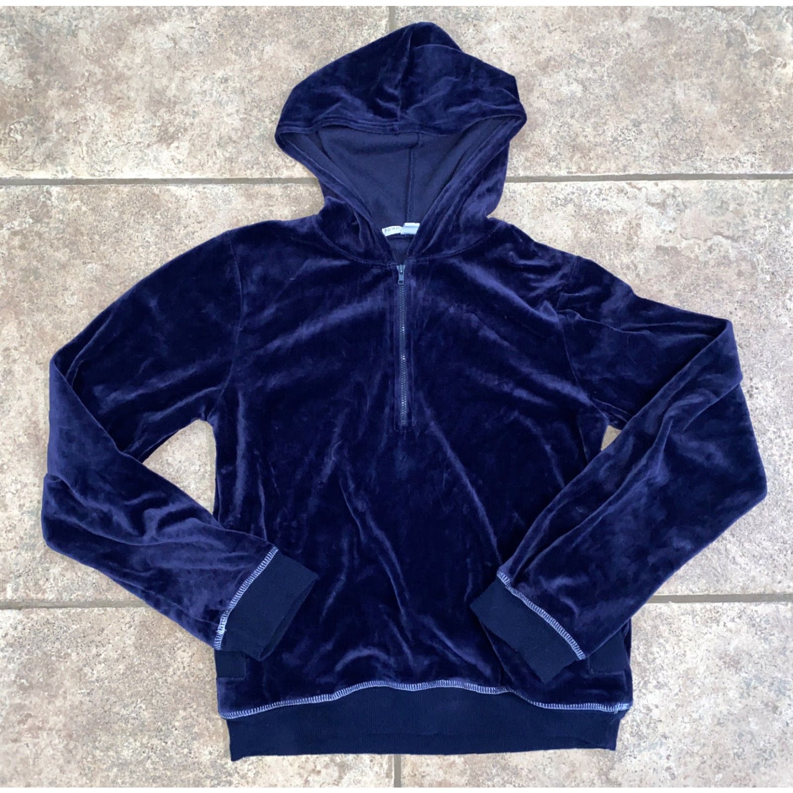 Tommy Hilfiger Tommy Hilfiger Womens Velour Sleep Suit Jacket Pants Blue M L Sleepwear, 80% Cotton 20% Polyester, Solid, Regular, Fall Winter Spring, Women Size 32" / US 10 / IT 46 - 2 Thumbnail