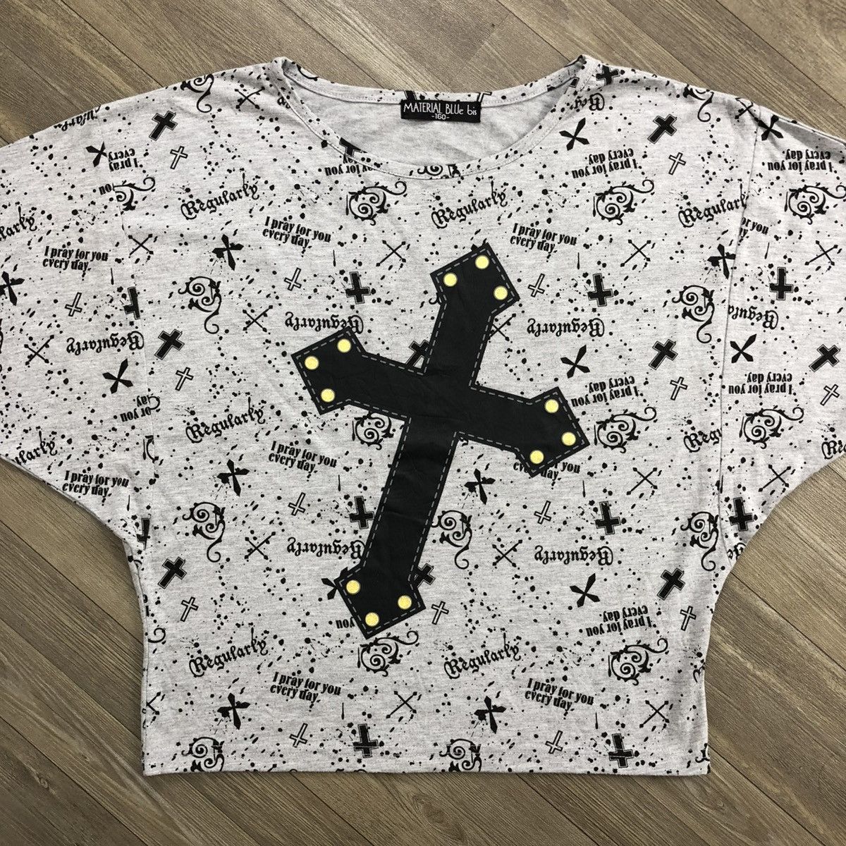 If Six Was Nine 2000s Material Blue Cross Goa Gothic Grunge Beaity Beast Tee Size US M / EU 48-50 / 2 - 4 Thumbnail