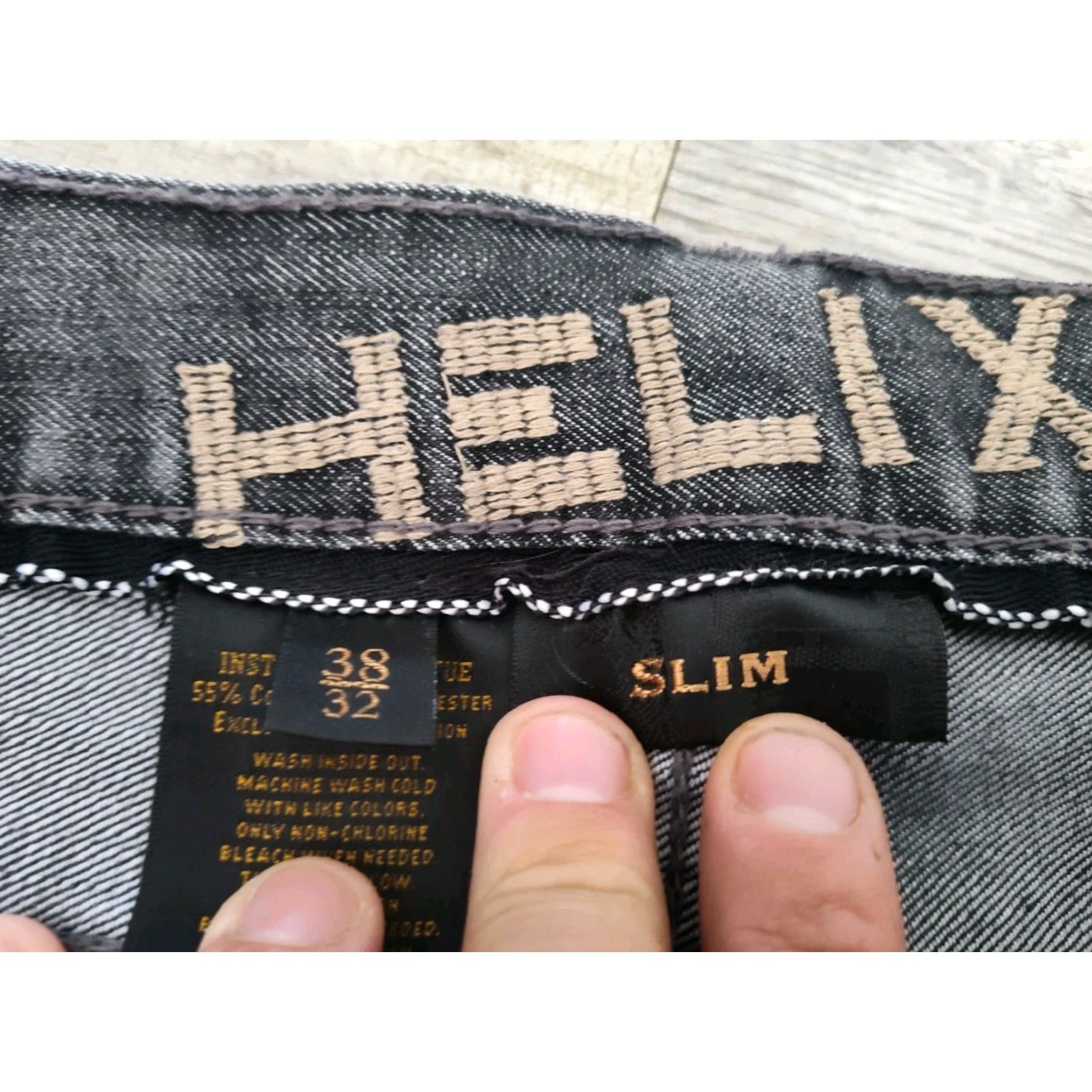 Vintage VINTAGE Helix Jeans Men Slim Skinny 38 x 32 Grey Faded Washed 5-Pocket Denim Grunge Hip Hop Size US 38 / EU 54 - 6 Thumbnail