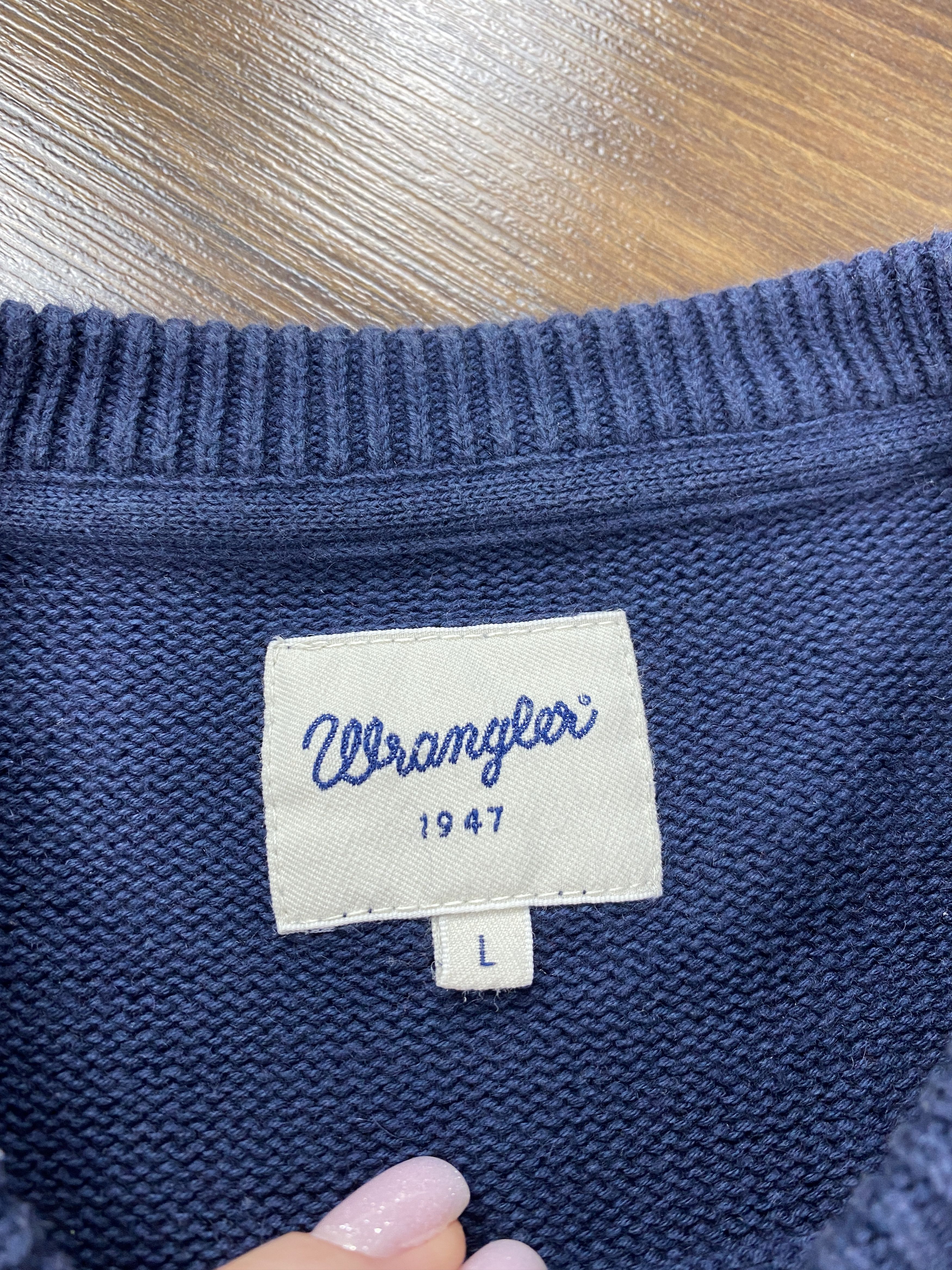 Vintage × Wrangler Wrangler vintage big logo knit sweater y2k Size US L / EU 52-54 / 3 - 3 Thumbnail
