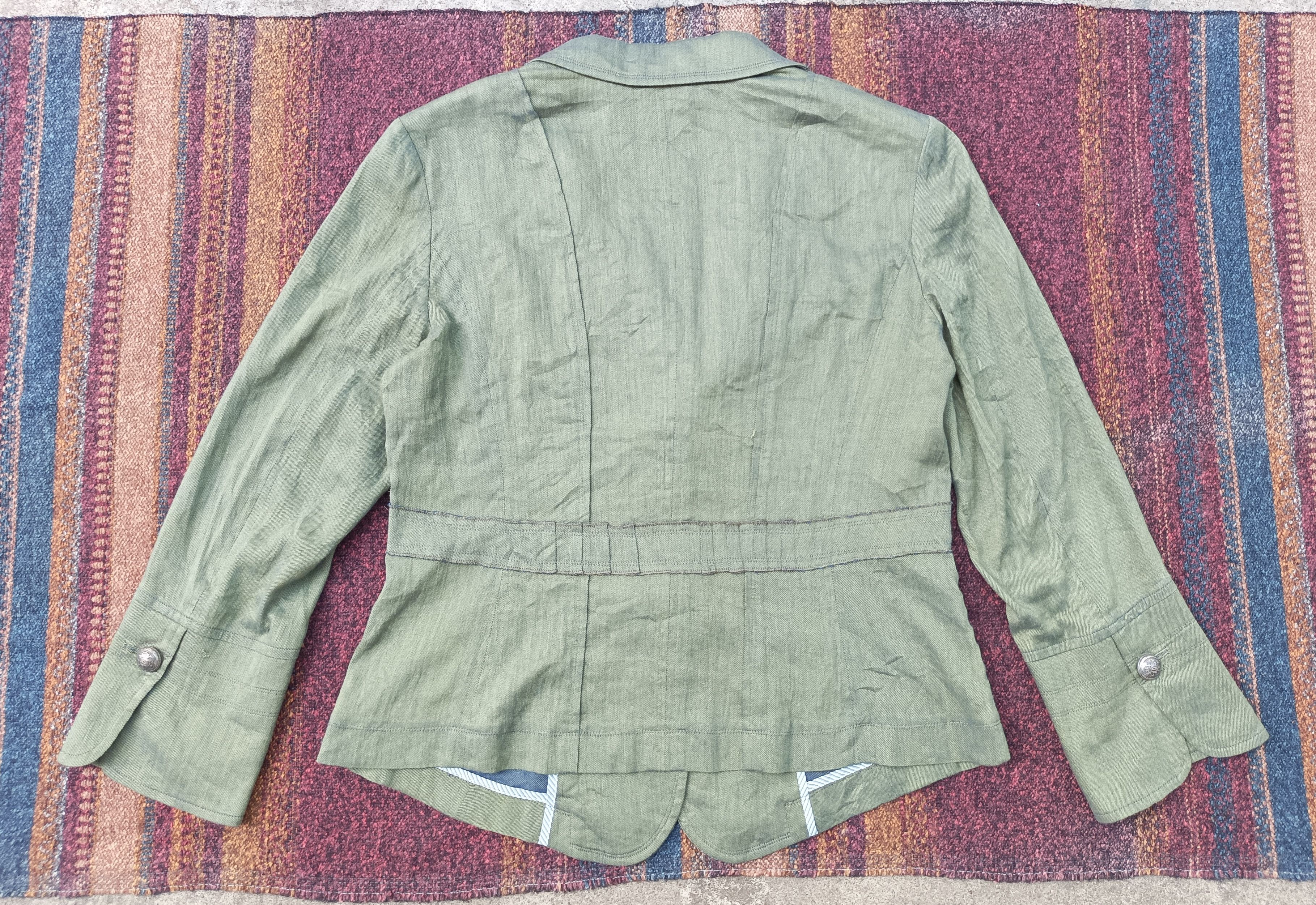 Japanese Brand (J573) Ivisuto Japan Green Three Button Blazer Jacket Sz 44 Size M / US 6-8 / IT 42-44 - 11 Thumbnail