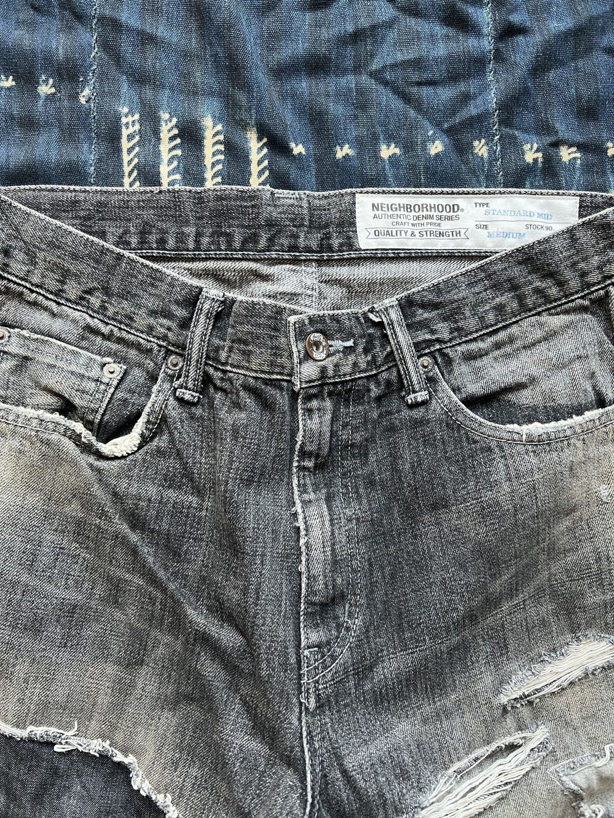 Neighborhood Neighborhood Archive AW14 Destroyed Selvedge Denim Jeans Size US 32 / EU 48 - 3 Thumbnail