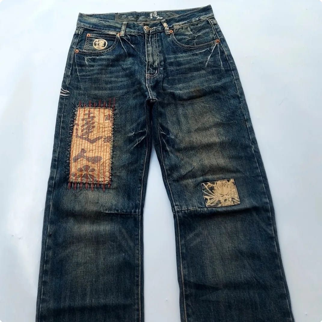 Japanese Brand × Vintage Big Train Patchwork Denim Pants Size US 30 / EU 46 - 3 Thumbnail