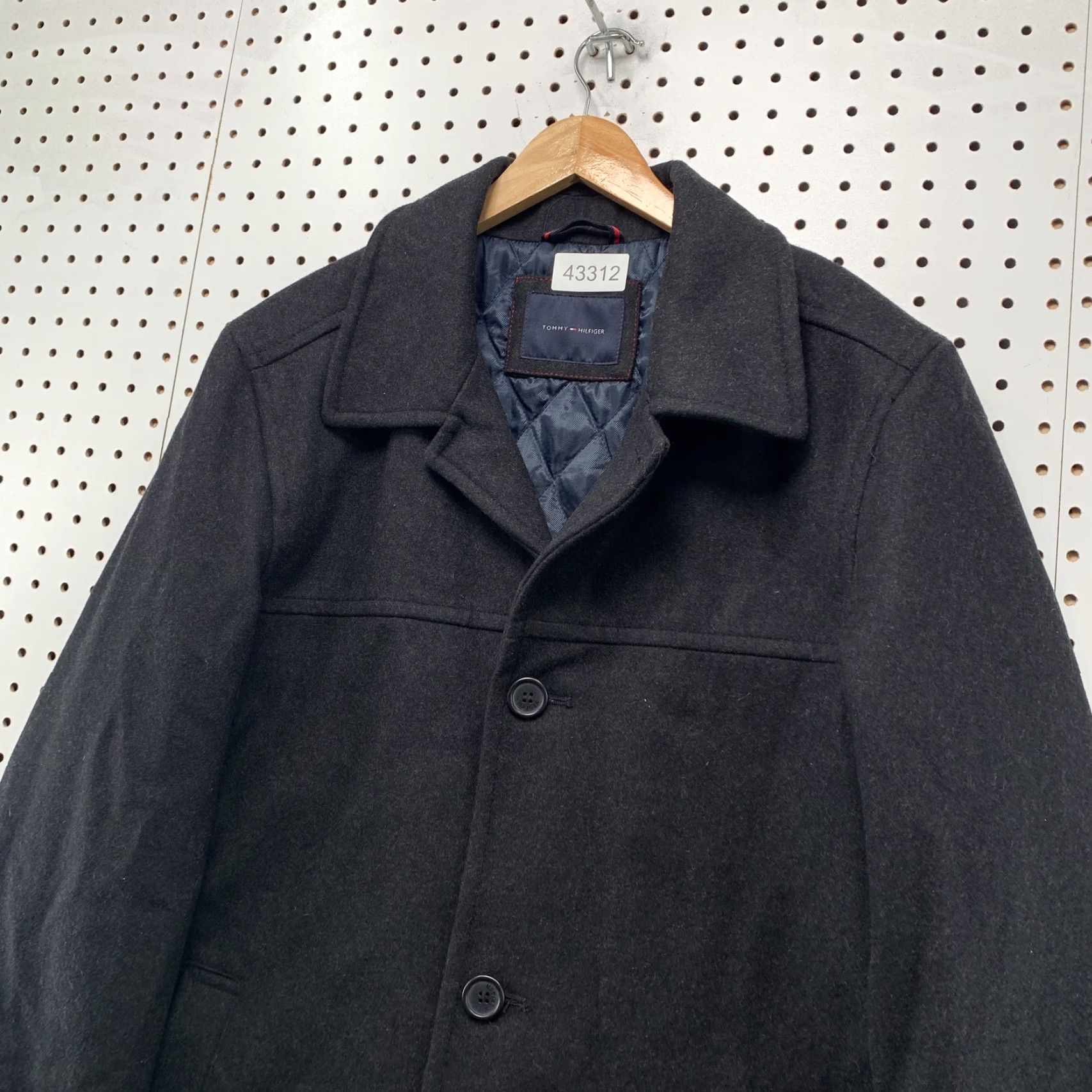 Tommy Hilfiger VINTAGE Tommy Hilfiger Wool Blend Pea Coat Black Mens Medium Button Business Casual Size US M / EU 48-50 / 2 - 3 Thumbnail