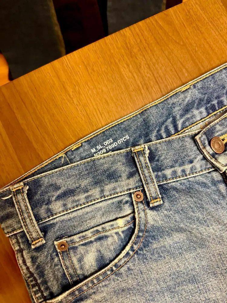 Celine Celine 19SS by Hedi Distressed Cut Straight Lag Denim-2507 Size US 31 - 5 Thumbnail