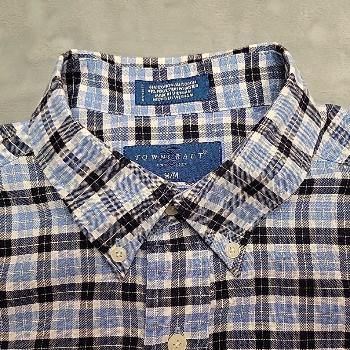 Etro VTG Towncraft Shirt Mens M Blue Black Plaid Button-Down Short Sleeve Retro Size US M / EU 48-50 / 2 - 3 Thumbnail