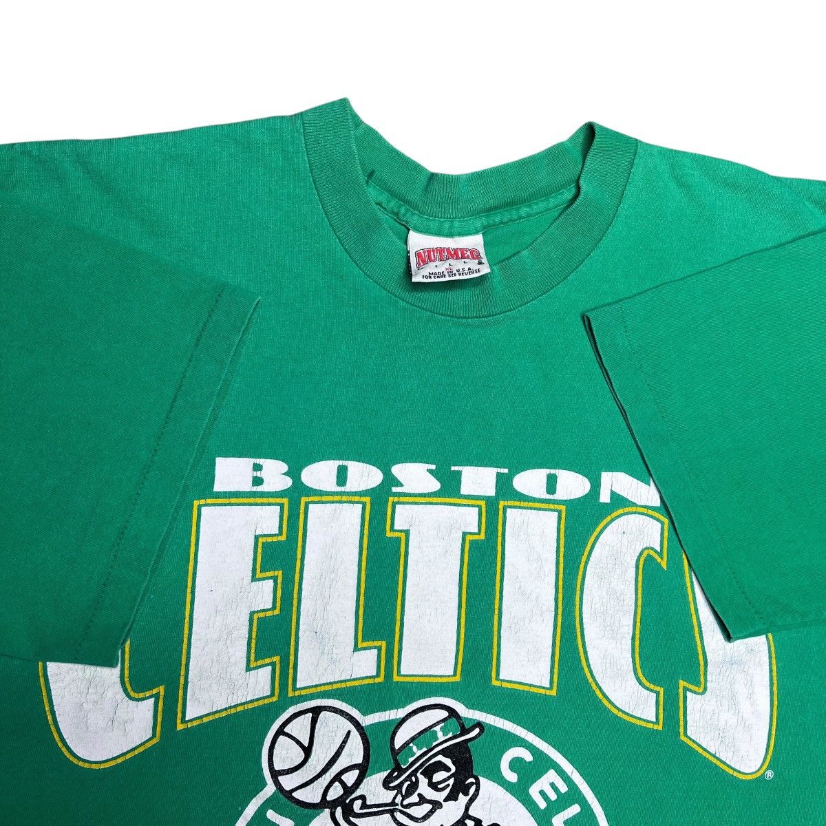 Nutmeg 1990s NBA Boston Celtics Nutmeg Mills Spell Out Graphic Tee Size US XL / EU 56 / 4 - 2 Thumbnail