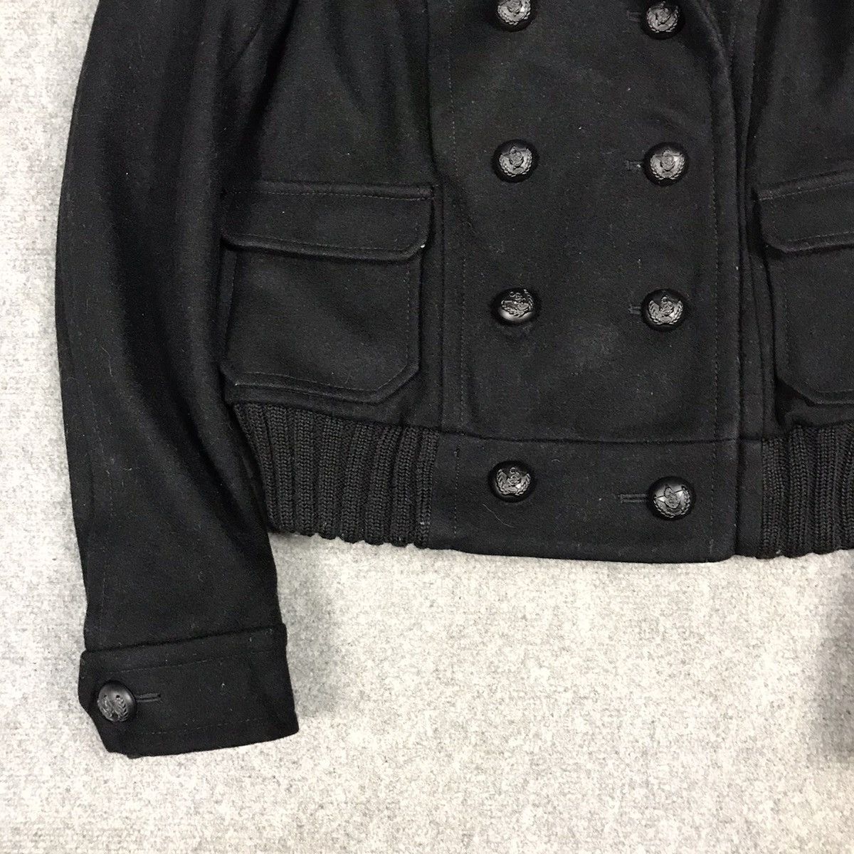 Japanese Brand × MOUSSY MOUSSY BLACK WOOL DOUBLE BREASTED JACKET Size US S / EU 44-46 / 1 - 3 Thumbnail