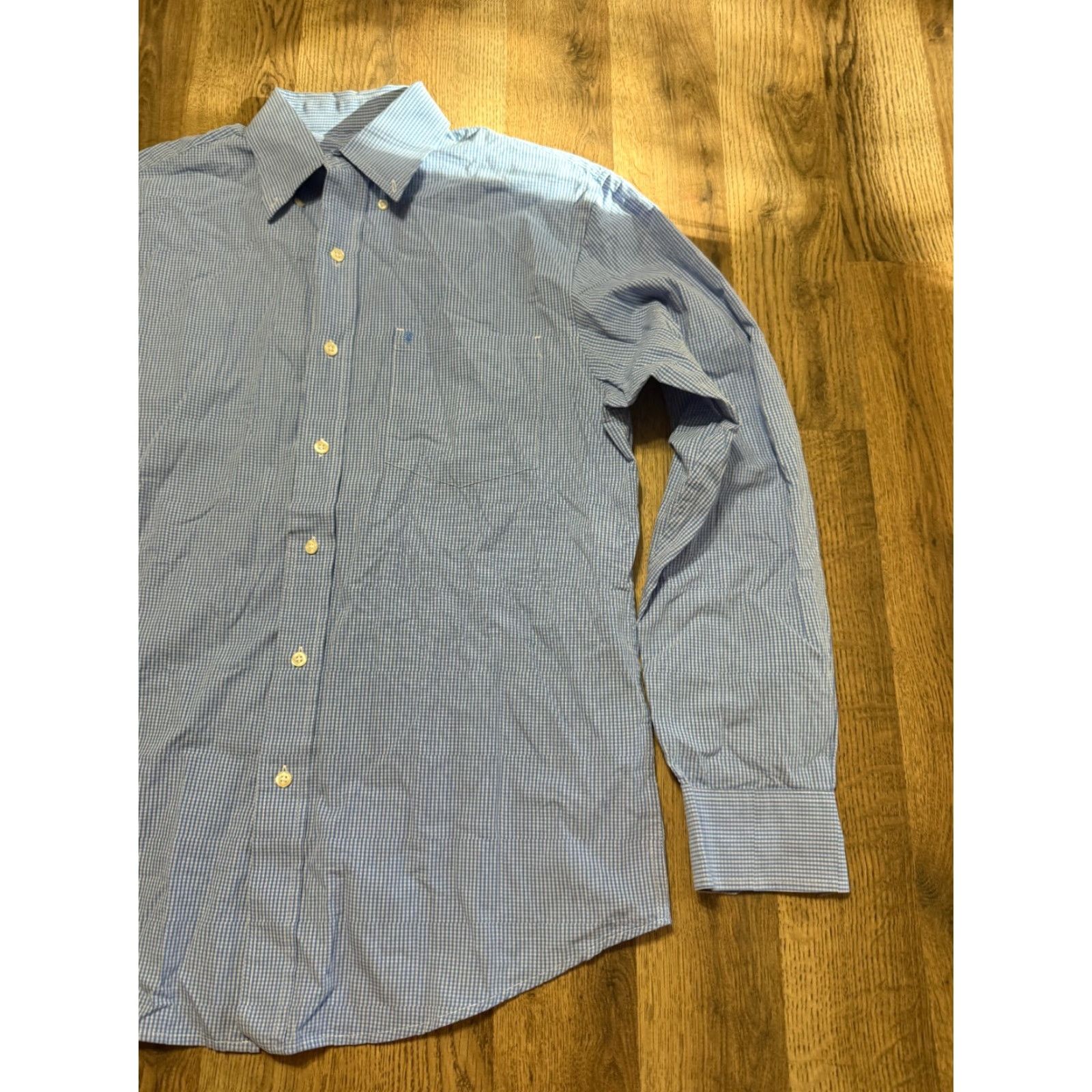 Izod IZOD Shirt Mens Medium Blue Striped Long Sleeve Button Up Collared Size US M / EU 48-50 / 2 - 4 Thumbnail