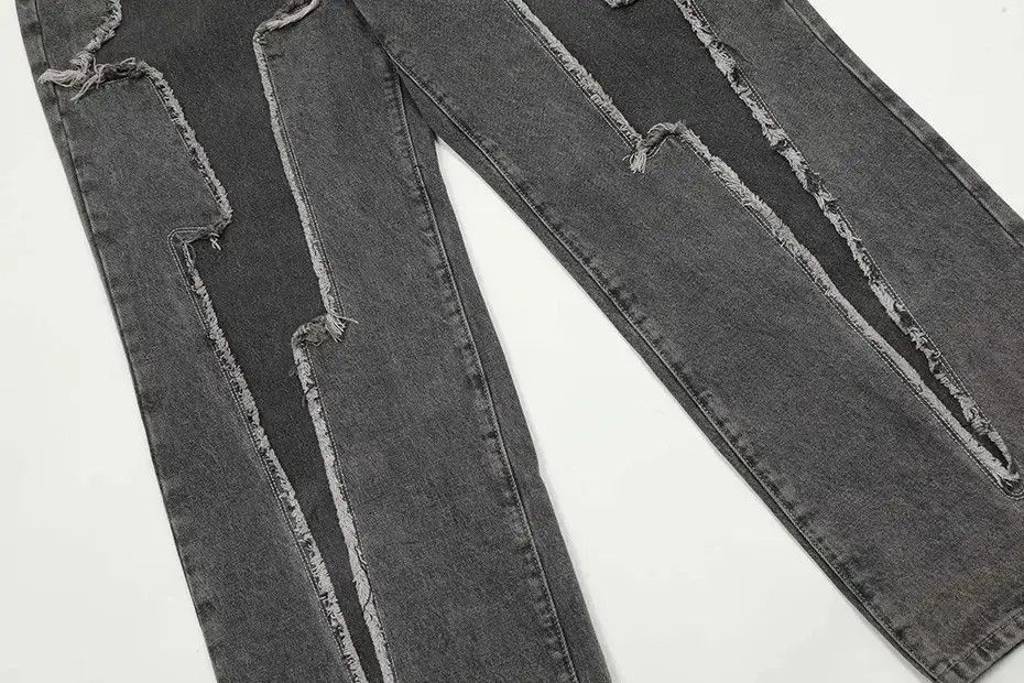 Japanese Brand Lightning Splicing Baggy Jeans Size US 32 / EU 48 - 5 Thumbnail