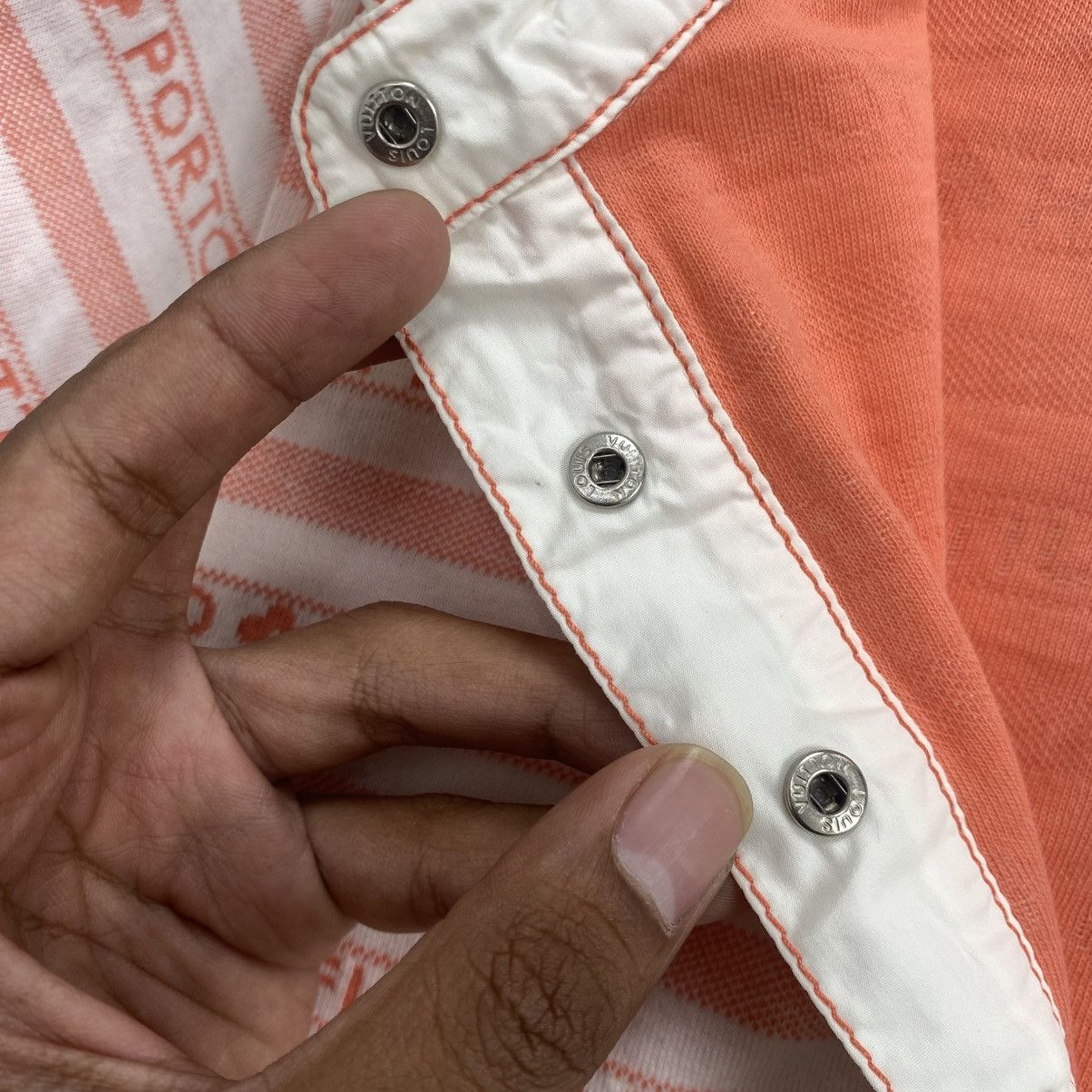 Louis Vuitton Vintage Louis Vuitton In Cotone Orange Stripe Polo Shirt Size M / US 6-8 / IT 42-44 - 12 Thumbnail