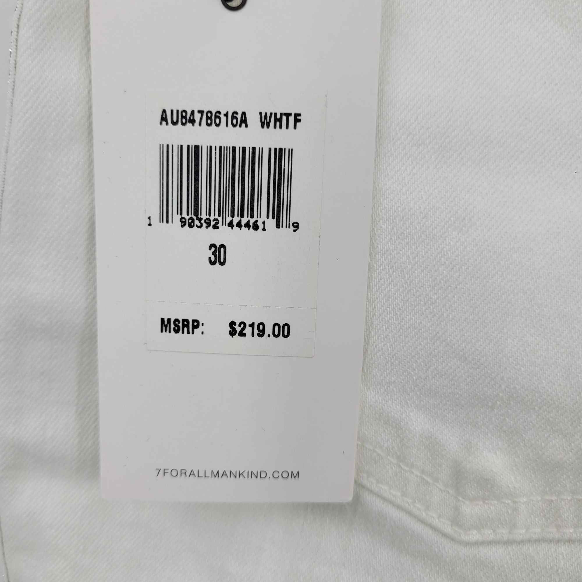 7 For All Mankind 7 For All Man Kind High-Rise White Skinny Jeans 30 Silver Si Size 30" / US 8 / IT 44 - 14 Thumbnail