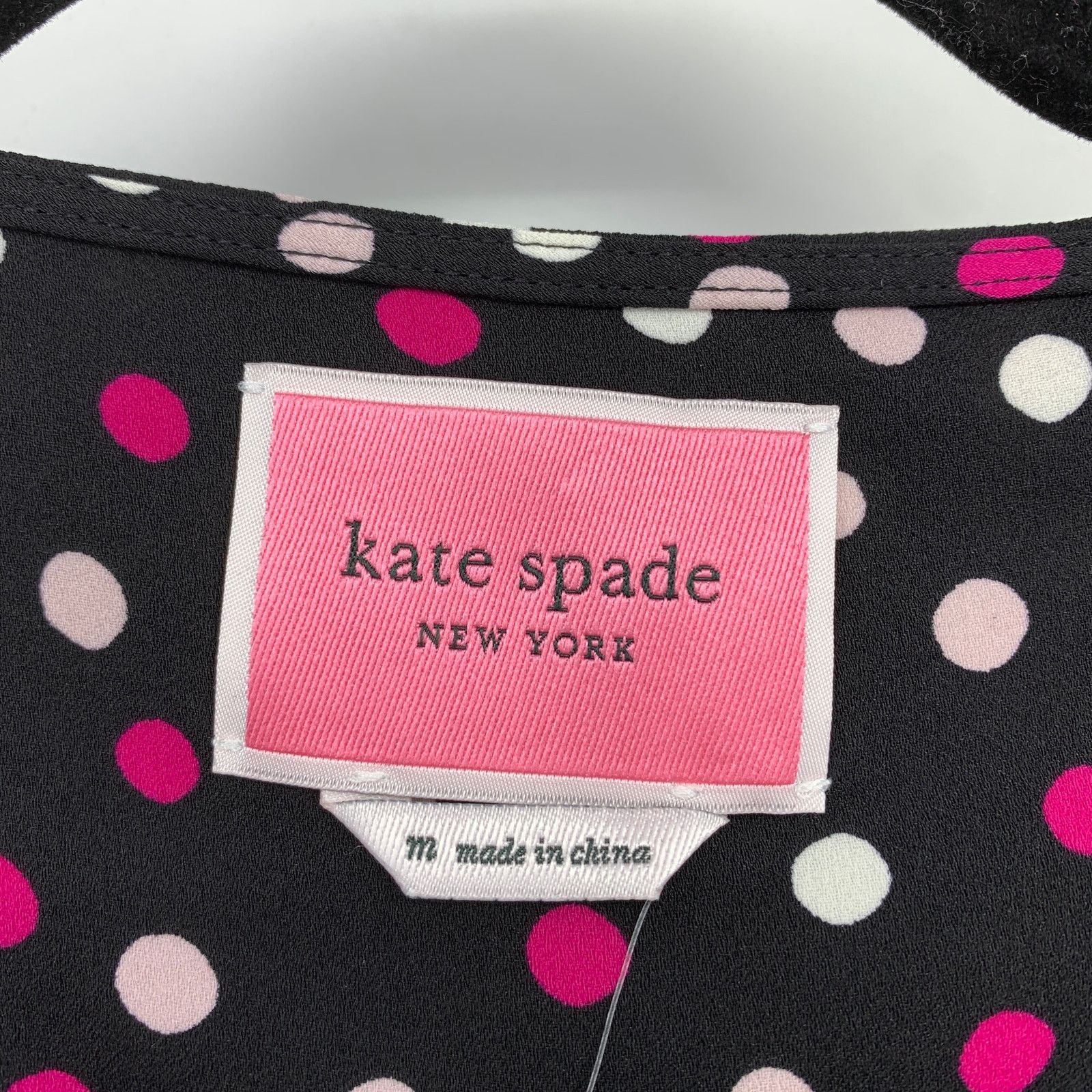 Kate Spade Kate Spade Glimmer Dot Wrap Dress M Black Pink Midi NEW Size M / US 6-8 / IT 42-44 - 5 Thumbnail