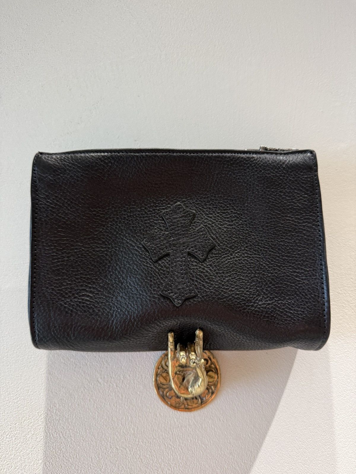 Chrome Hearts CHROME HEARTS RARE LEATHER POUCH / CLUTCH / WALLET Size ONE SIZE - 2 Thumbnail