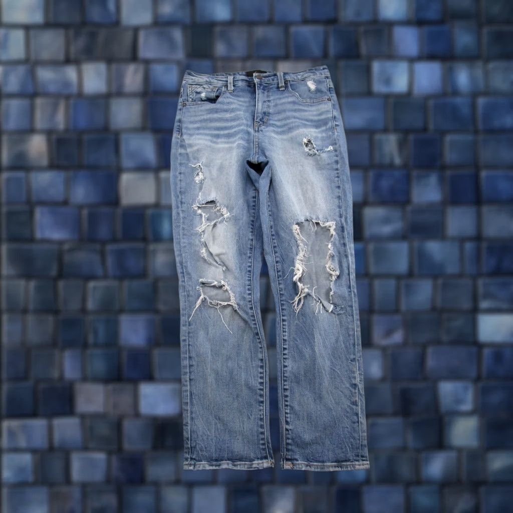 Buckle Black Buckle Black Jeans Womens Mom High Rise Distressed Medium Wash 29 Regular 5-Pocket Blue Cotton Denim Modern Size 29" - 1 Thumbnail