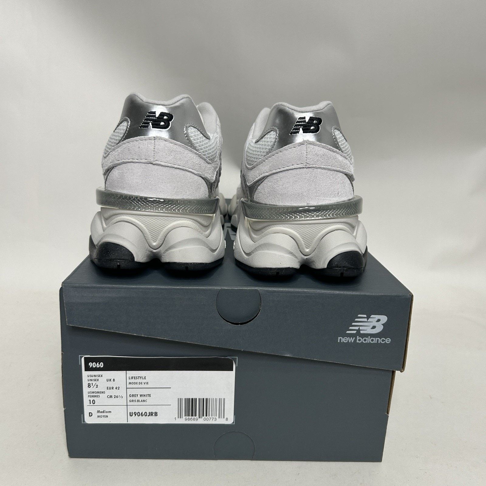 New Balance New Balance 9060 'White Black Metallic Silver' U9060JRB Size US 8.5 / EU 41-42 - 4 Thumbnail