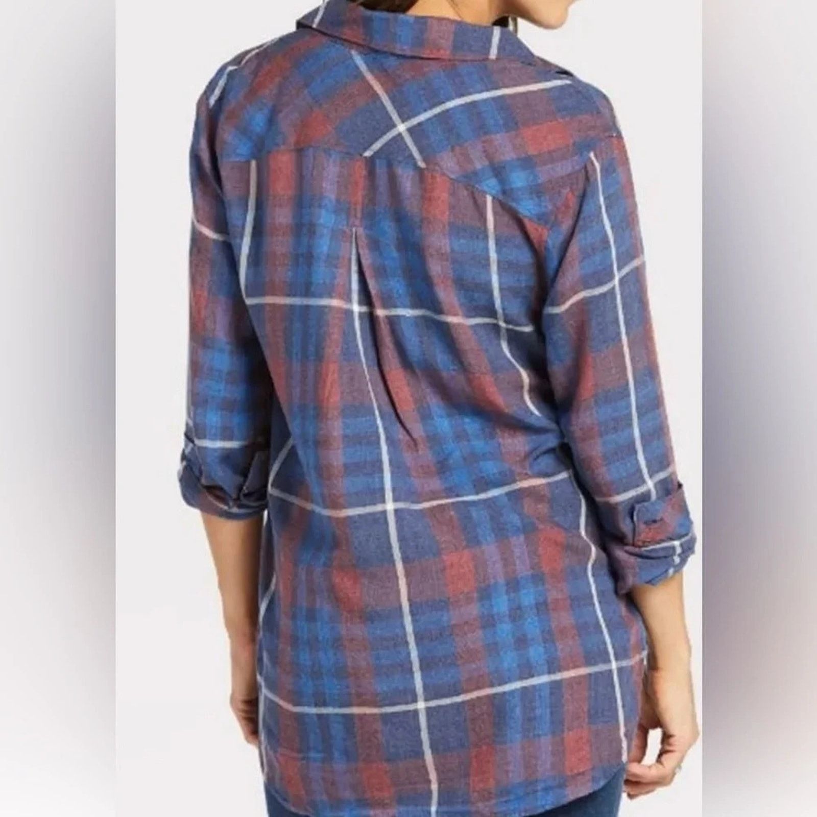 Anthropologie Cloth & Stone Aurora plaid shirt, size Small Size S / US 4 / IT 40 - 2 Thumbnail