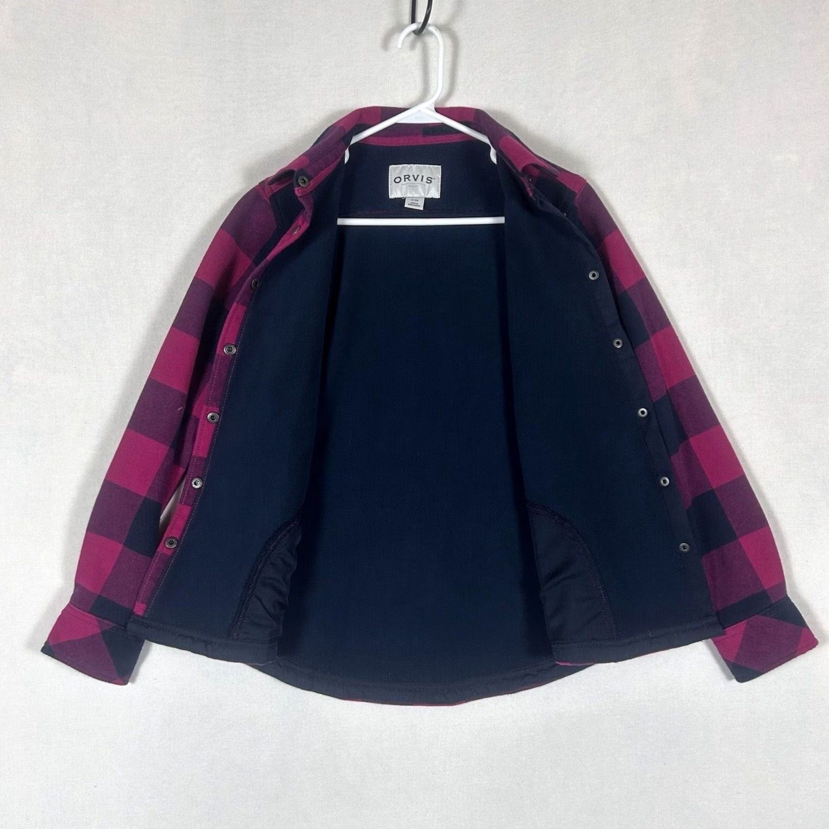 Orvis Orvis Womens Small Fuchsia Plaid Flannel Lined Snap Button Shirt Jacket Shacket Size S Size S / US 4 / IT 40 - 3 Thumbnail