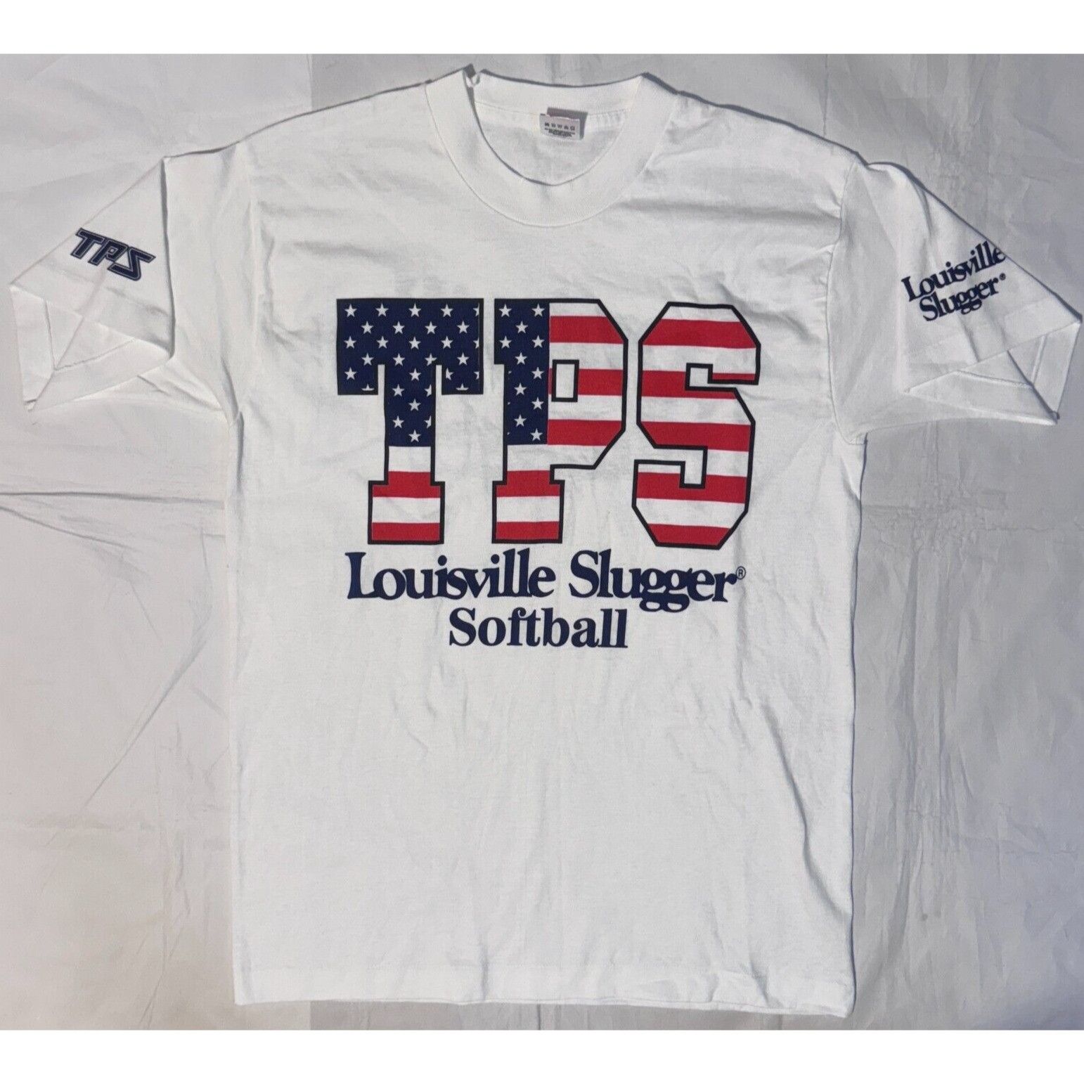 Fruit Of The Loom Vintage 90s Louisville Slugger TPS Softball White Single Sti Size US M / EU 48-50 / 2 - 1 Thumbnail