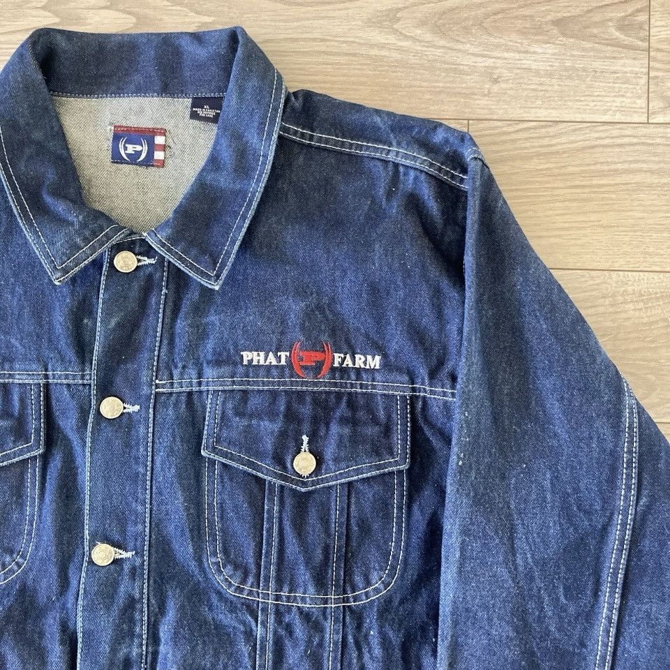 Phat Farm Phat Farm navy denim jean jacket Size US XL / EU 56 / 4 - 2 Thumbnail
