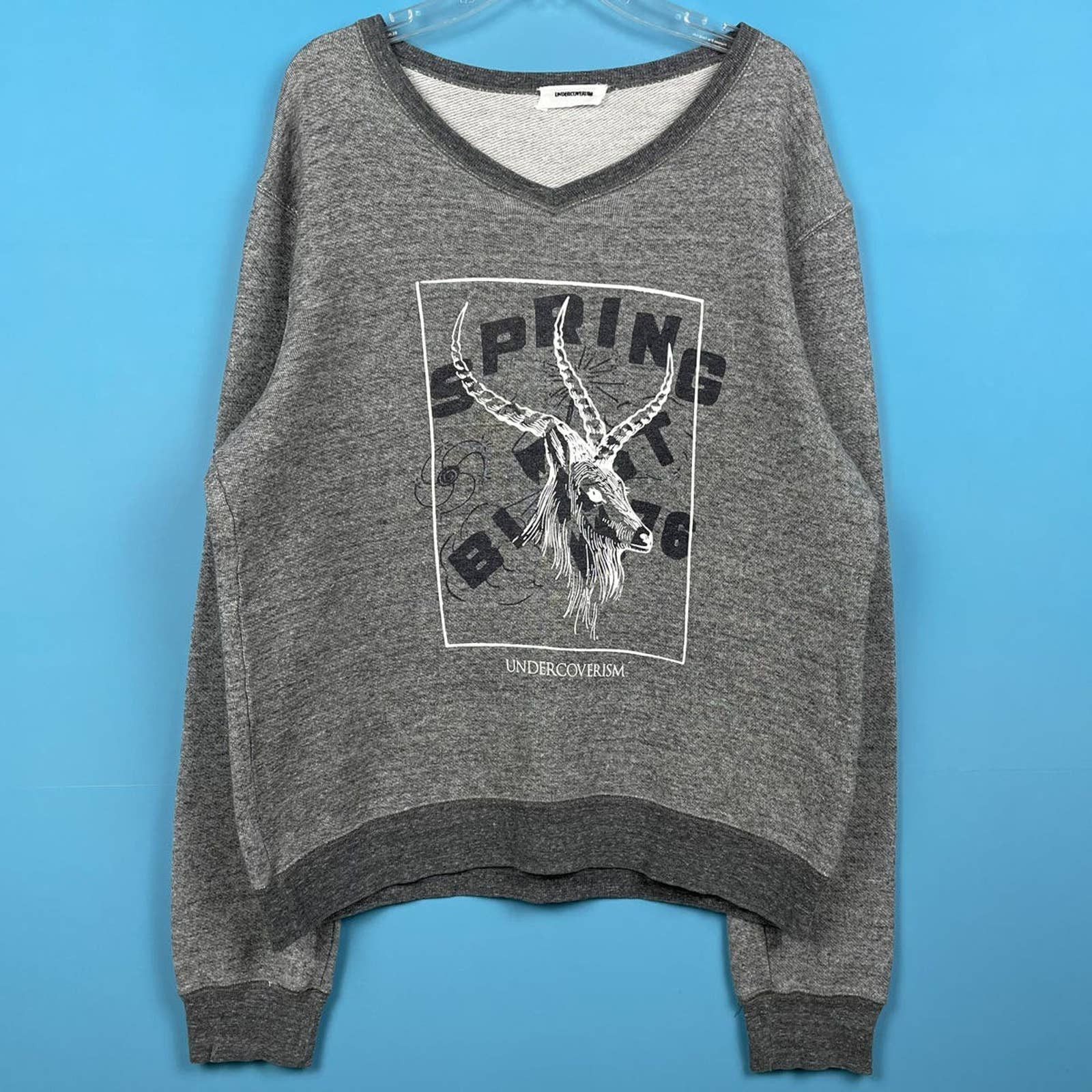 image of Undercover Spring Blast 76 Deer Sweater in Heather Gray, Men's (Size Medium)