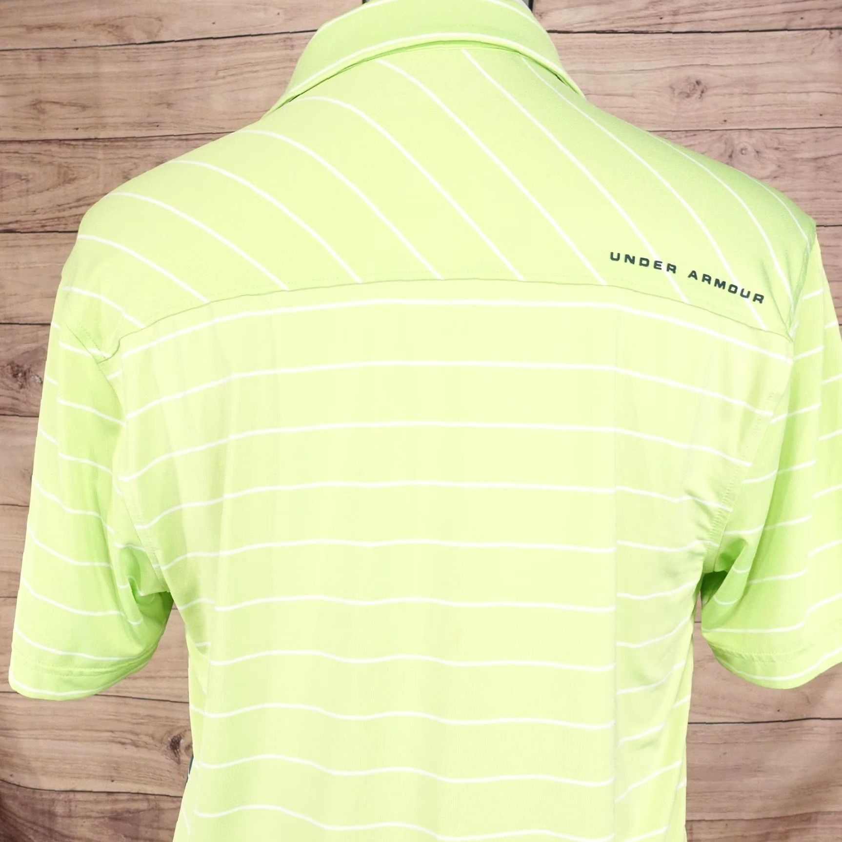 Under Armour Under Armour Polo Shirt Mens M Green Blue Striped HeatGear Golf Performance Short Sleeve Collared Moisture Wicking Lightweight Quick Dry Size US M / EU 48-50 / 2 - 5 Thumbnail
