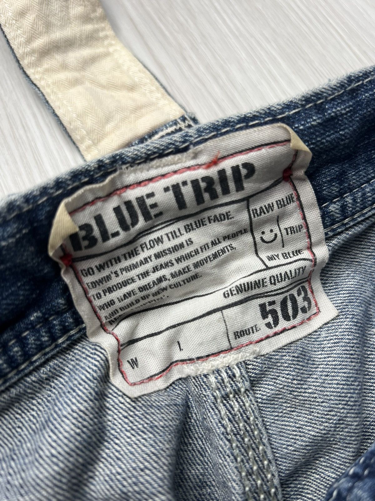If Six Was Nine Edwin Suspender Distressed Flared Jeans Size US 30 / EU 46 - 7 Thumbnail