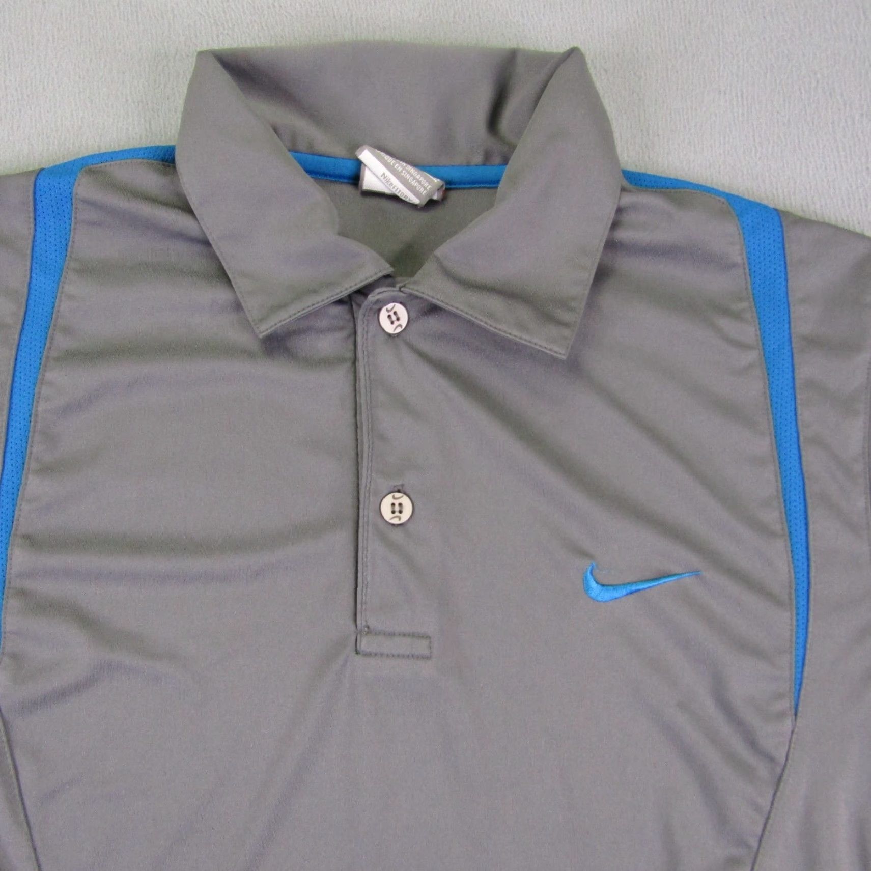 Nike Nike Polo Shirt Mens M Gray Blue Fit Dry Soccer Performance Athletic Polo Size US M / EU 48-50 / 2 - 2 Thumbnail