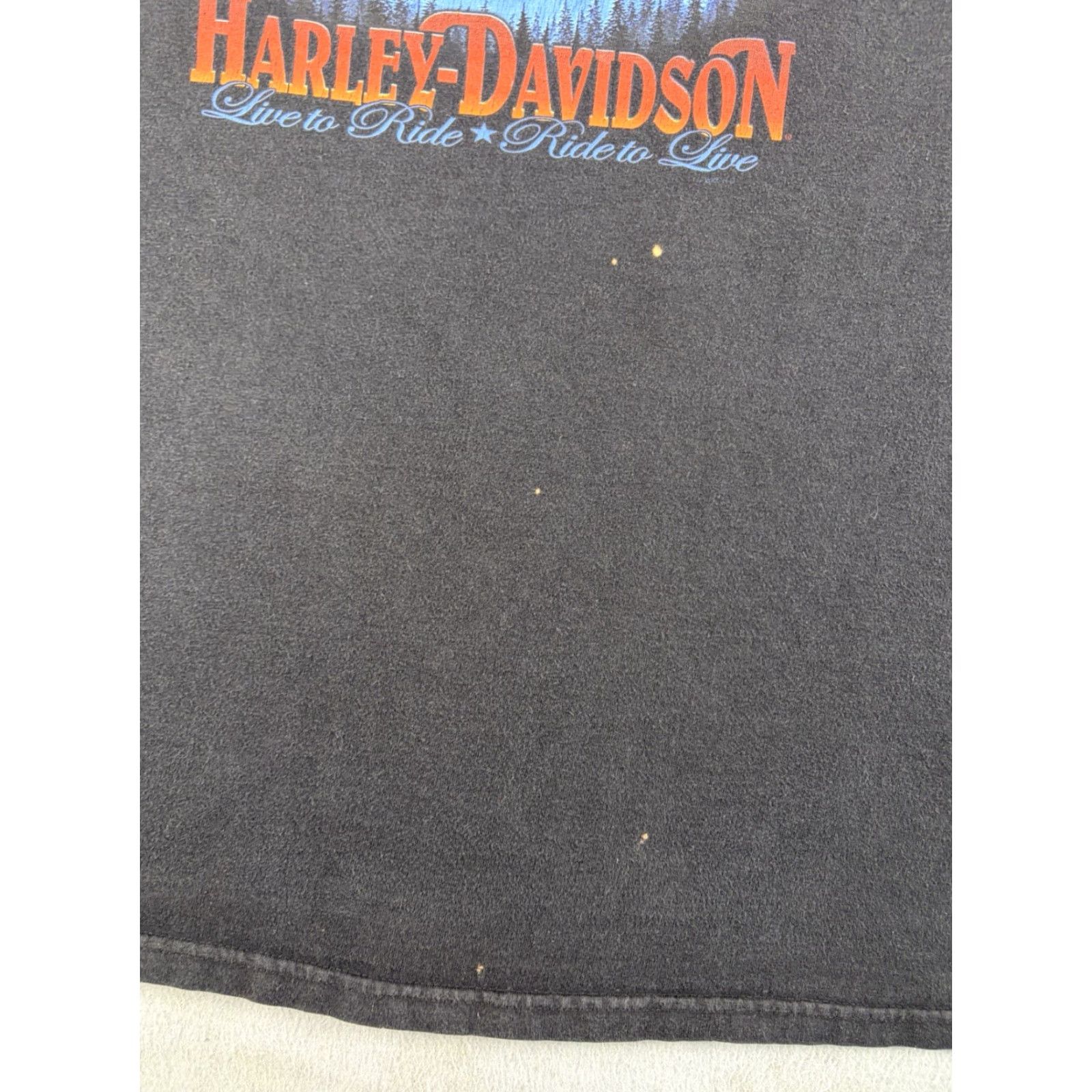 Harley Davidson VINTAGE Harley-Davidson T-Shirt XL Black Blue Ride North Carolina Biker Y2k Mens Shirts Short Sleeve Crew Neck Cotton Double-Sided Size US XL / EU 56 / 4 - 2 Thumbnail