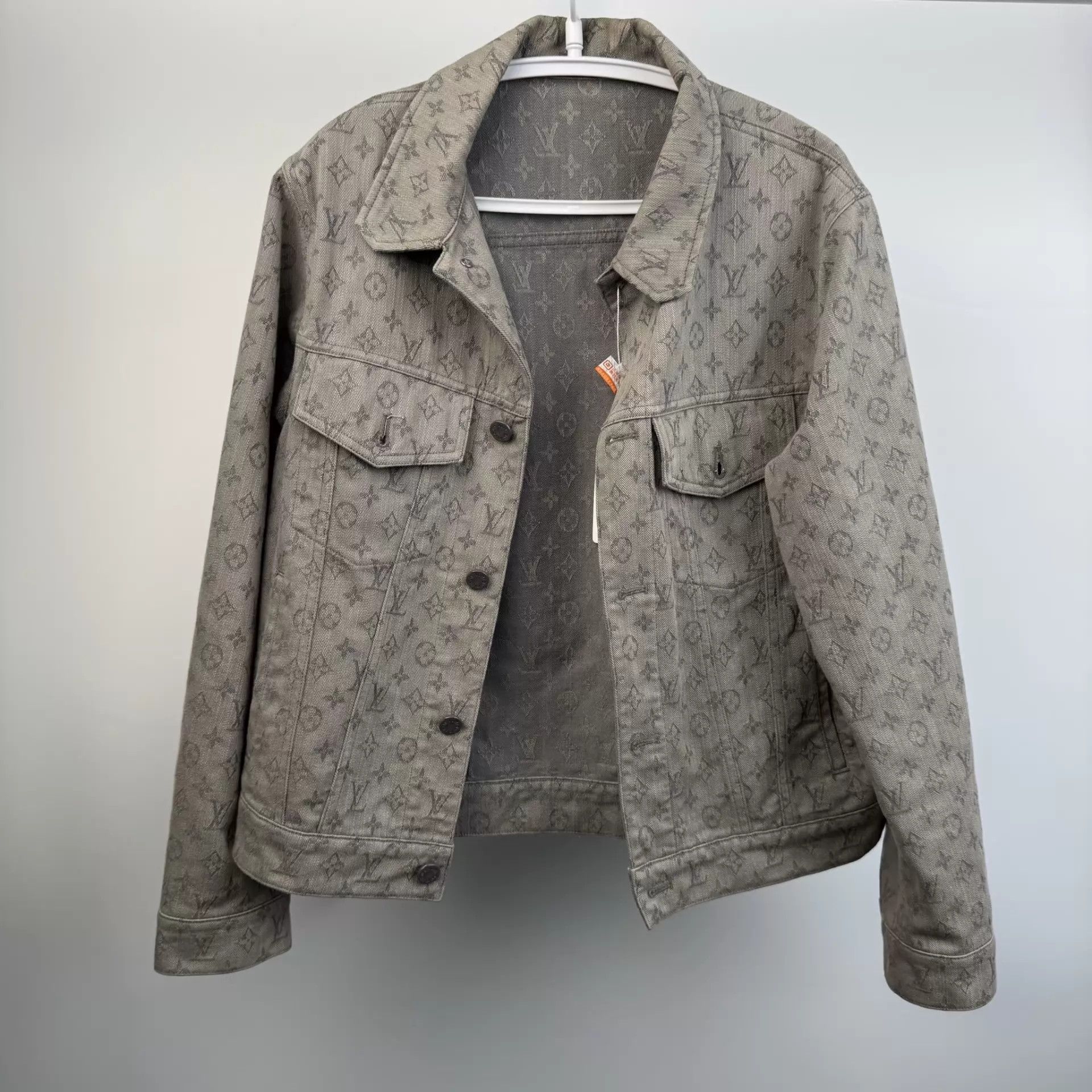 Louis Vuitton LV All-Over Print Denim Jacket Gray 48 Size US M / EU 48-50 / 2 - 1 Thumbnail